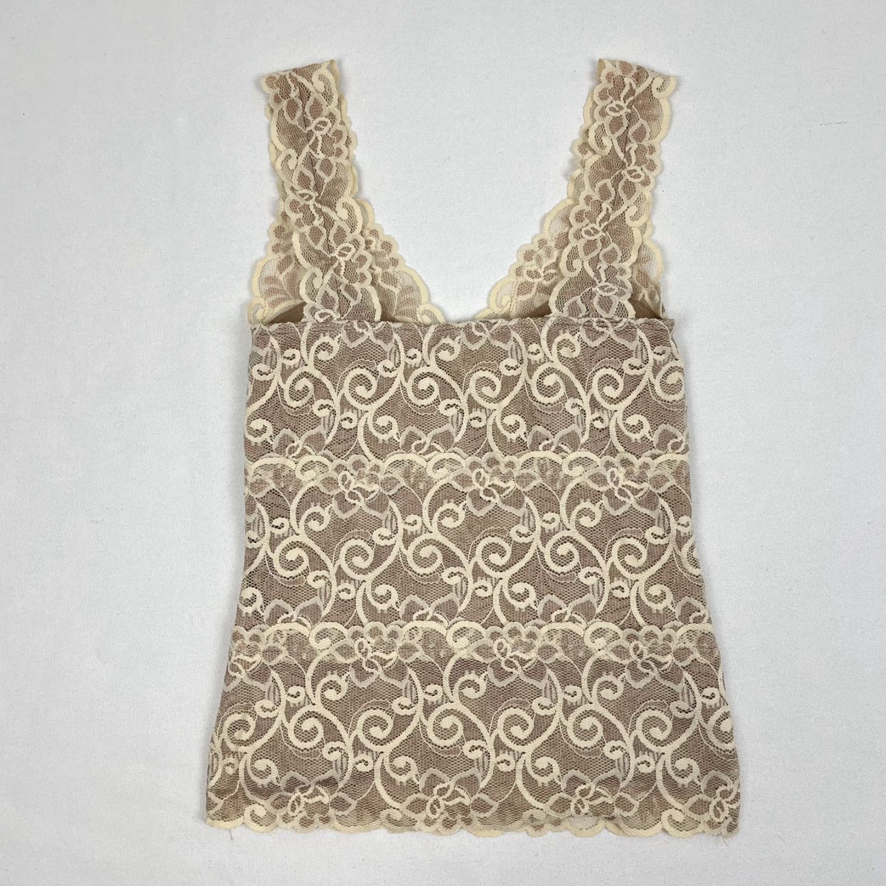 White House Black Market White House Black Market Tank Womens XS Lace Camisole Beige Floral Blouse Womens Size XS / US 0-2 / IT 36-38 - 5 Thumbnail