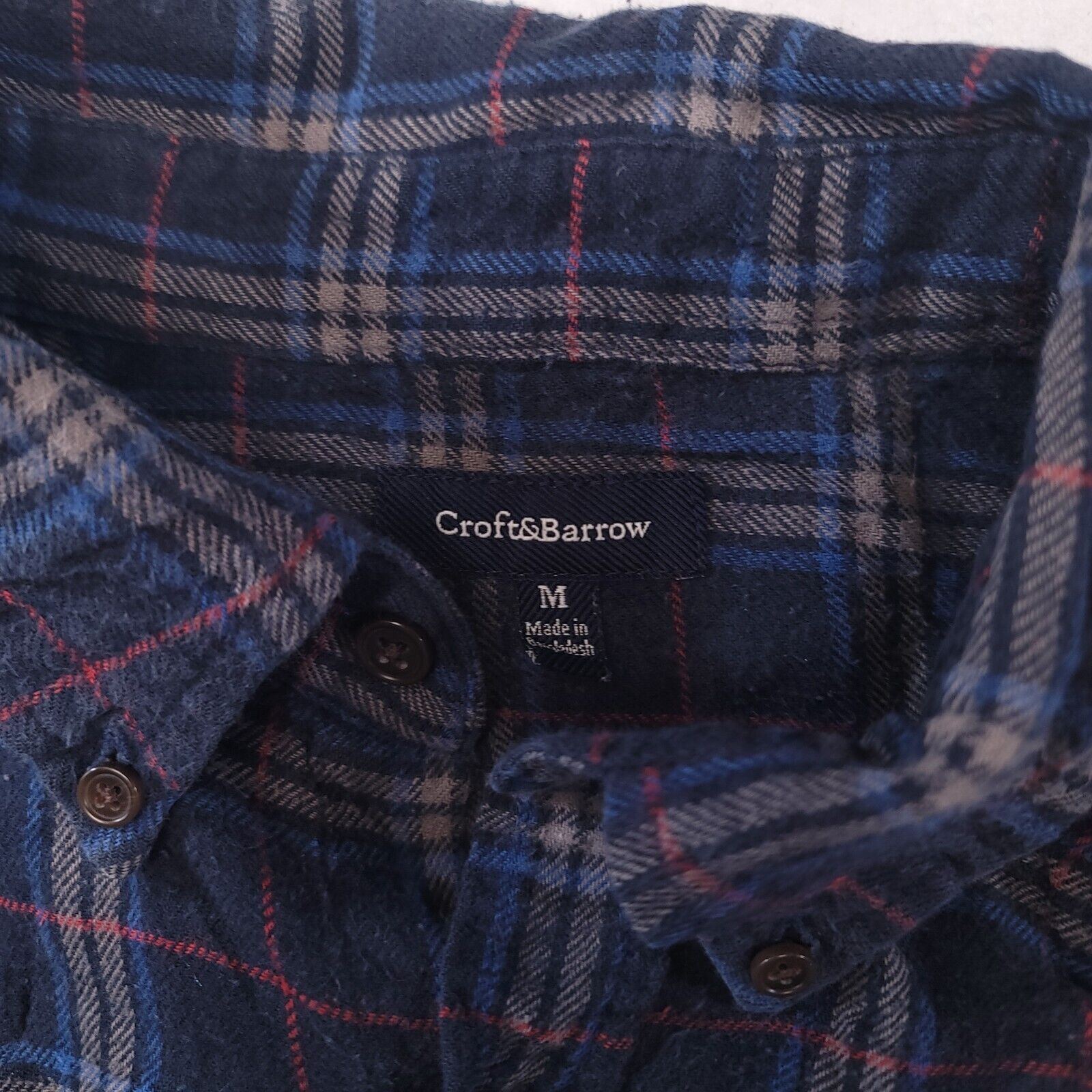 Croft & Barrow Croft & Barrow Tartan Flannel Shirt Mens Size M Blue Gray Size US M / EU 48-50 / 2 - 3 Thumbnail