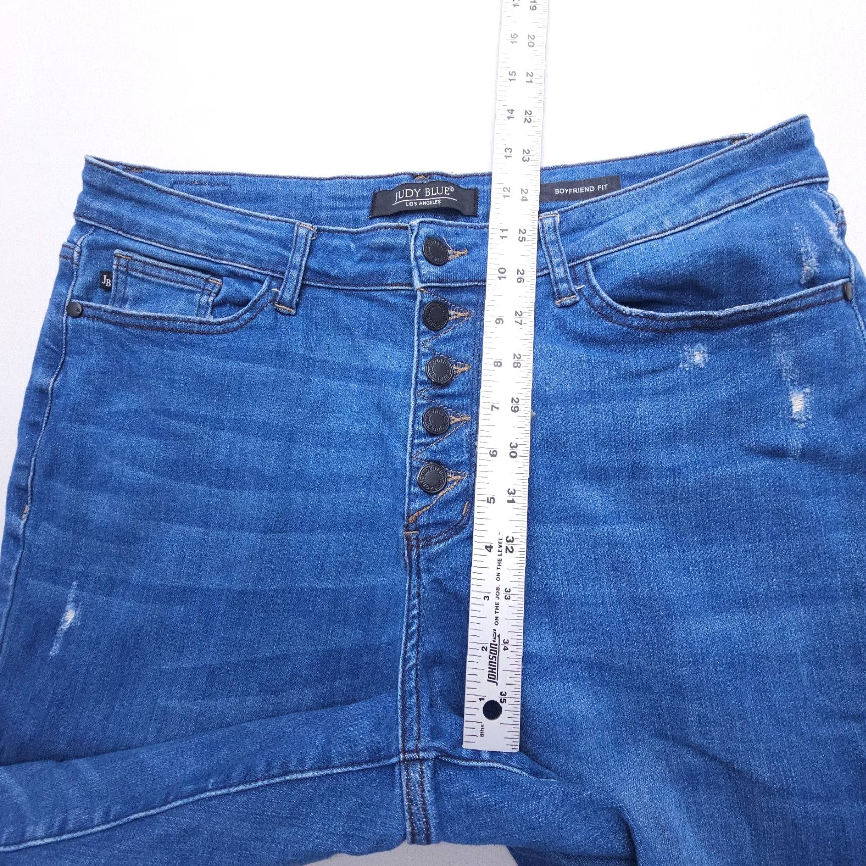 Denime Judy Blue Jeans Womens 32 Blue Distressed Stretch High Rise 28in Inseam 5-Pocket Size 24" / US 00 / IT 34 - 7 Thumbnail