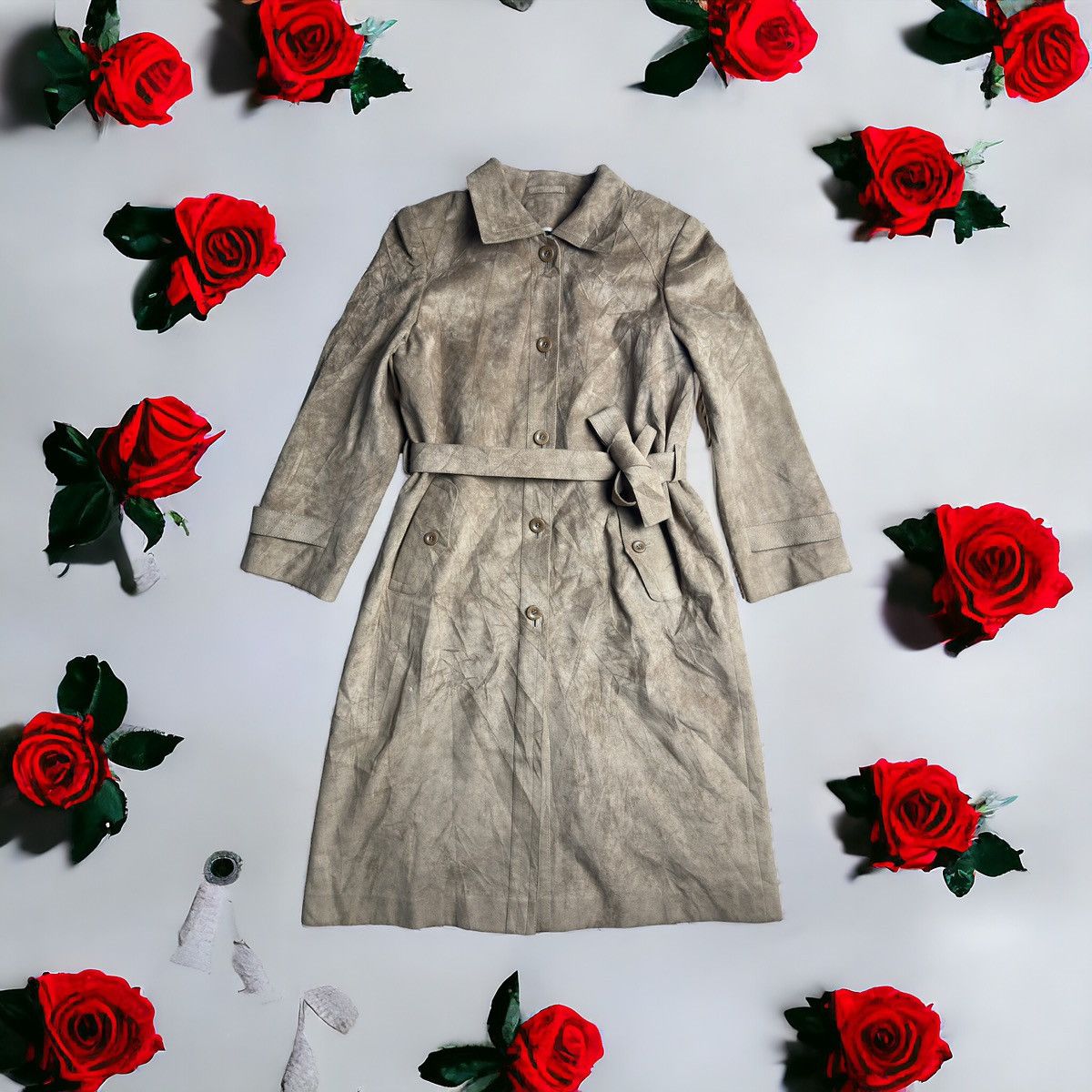 image of Designer Vintage Carlton Velvet Long Jacket in Leather, Women's (Size Medium)