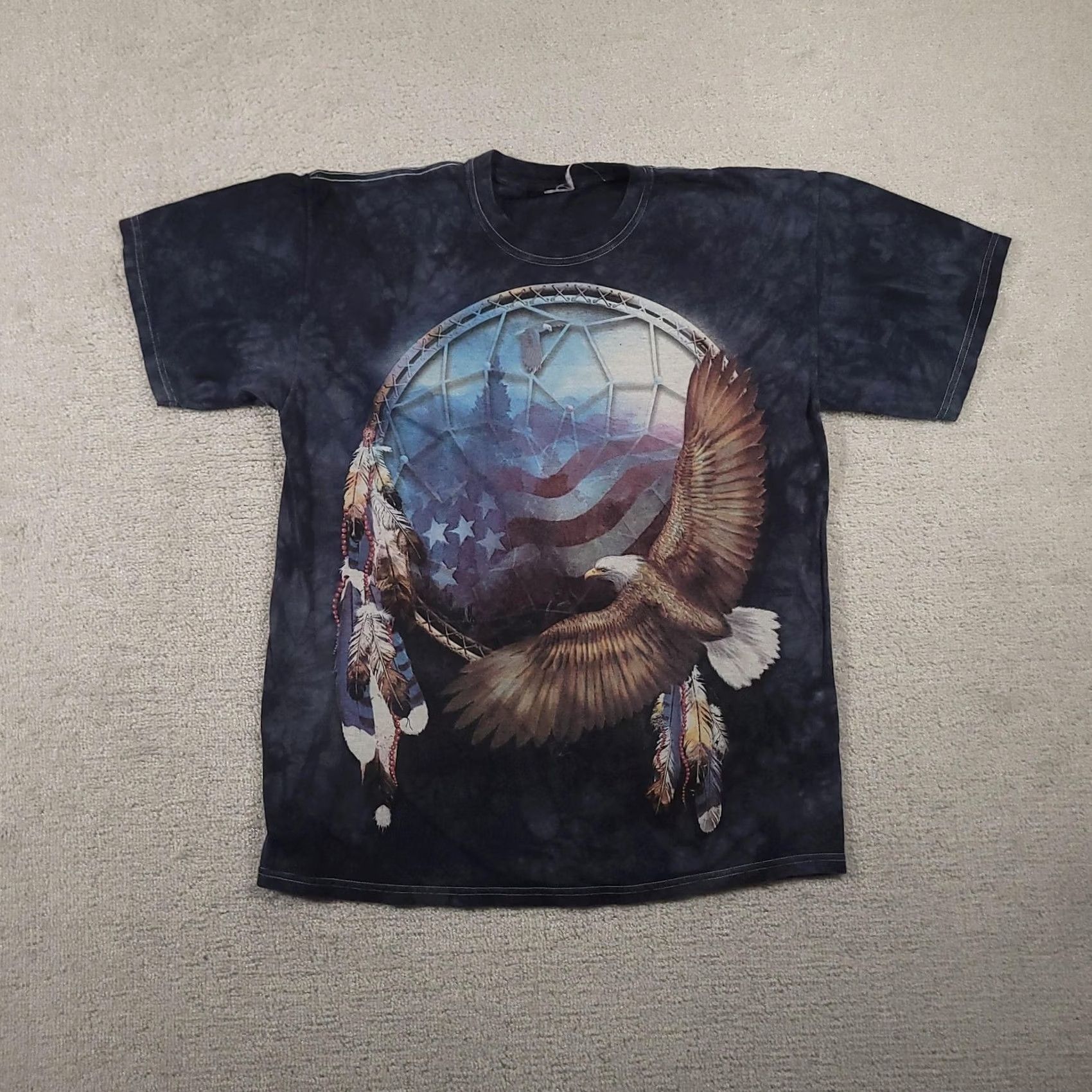 The Mountain VINTAGE The Mountain Shirt Mens Medium Tie Dye Bald Eagle Dreamcatcher USA Patriotic Shirt Size US L / EU 52-54 / 3 - 2 Thumbnail
