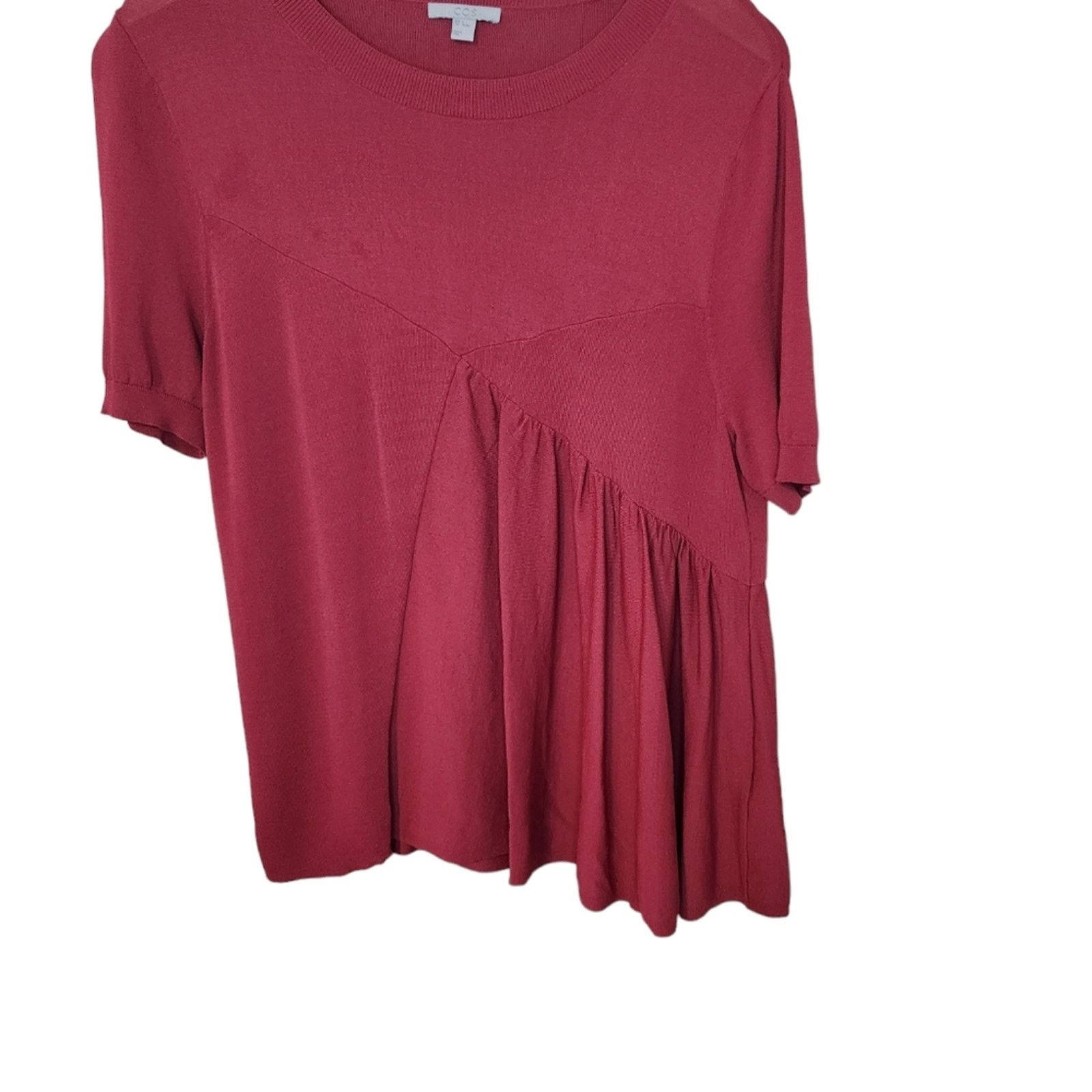 Cos COS Asymmetrical Knit Viscose Berry Top Medium Size M / US 6-8 / IT 42-44 - 9 Thumbnail