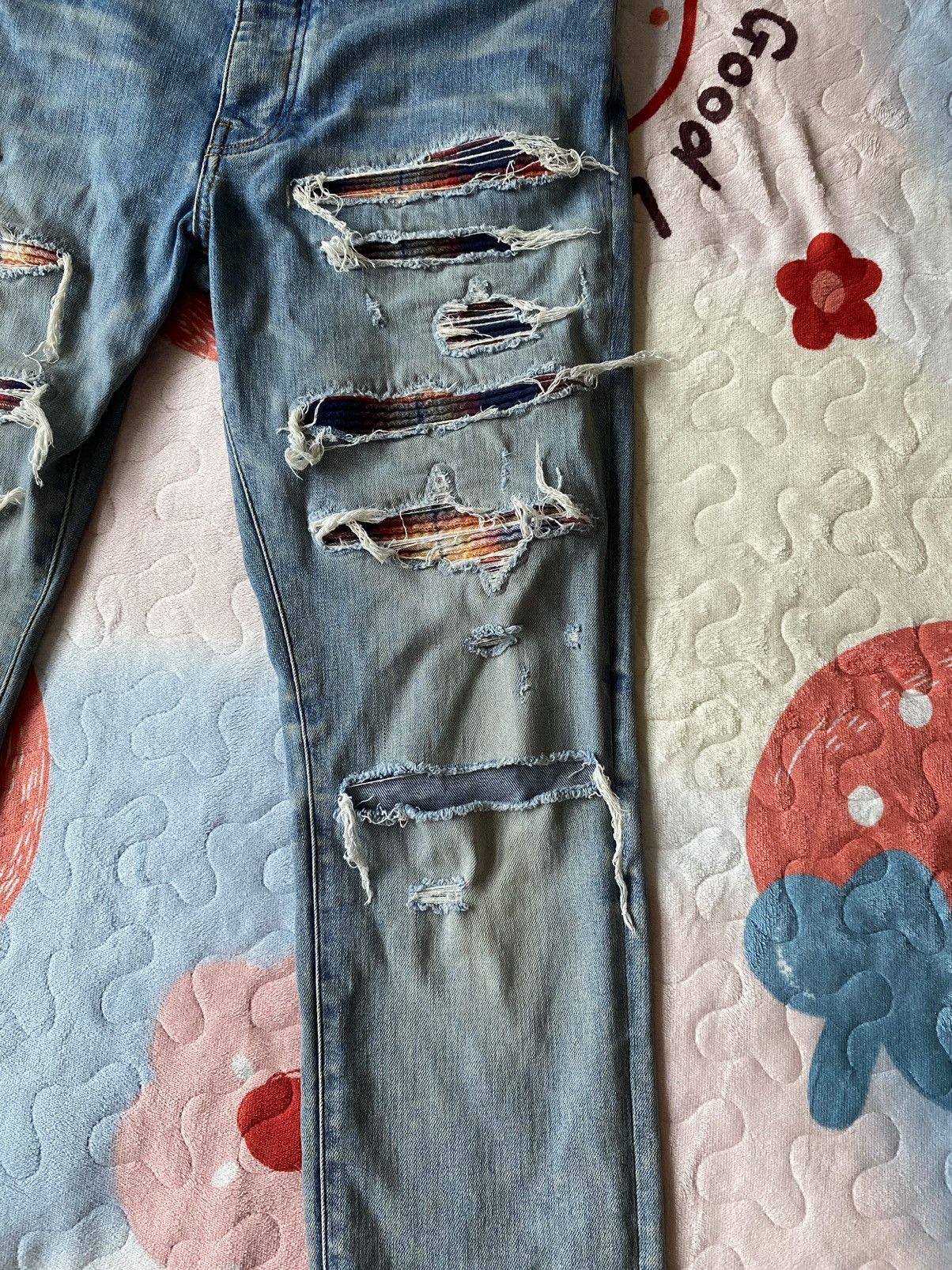 Amiri AMIRI Plaid Bandana Distressed Denim'Thrasher'Jeans Us 34 Size US 34 / EU 50 - 3 Thumbnail
