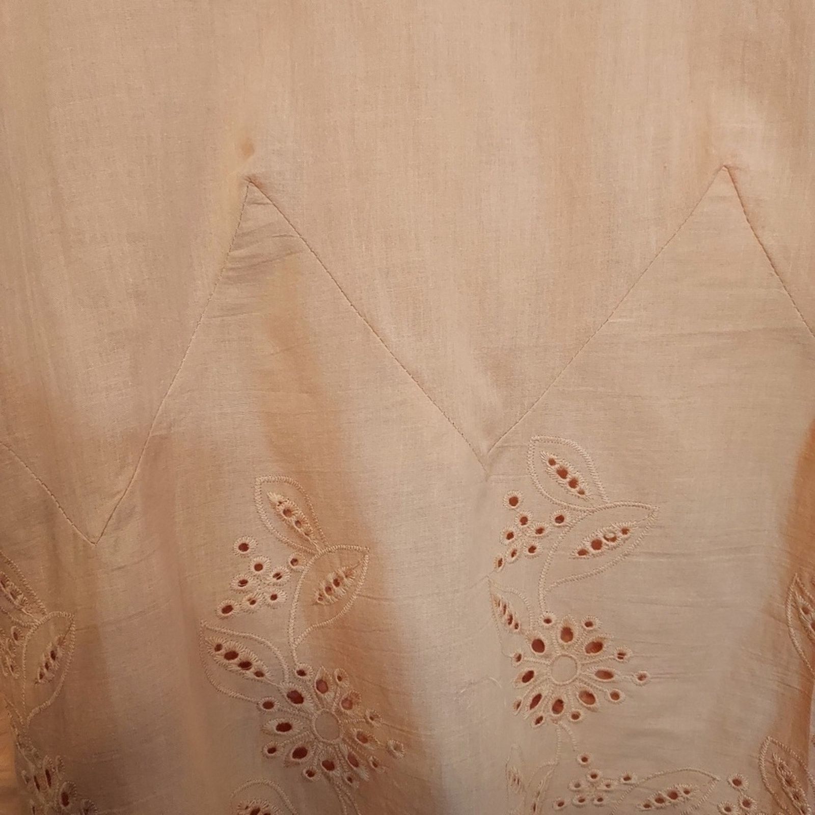 Other Light Pink Orange Floral Eyelet Lace Tunic Top Shirt Blouse Size XXL / US 16-18 / IT 52-54 - 7 Thumbnail