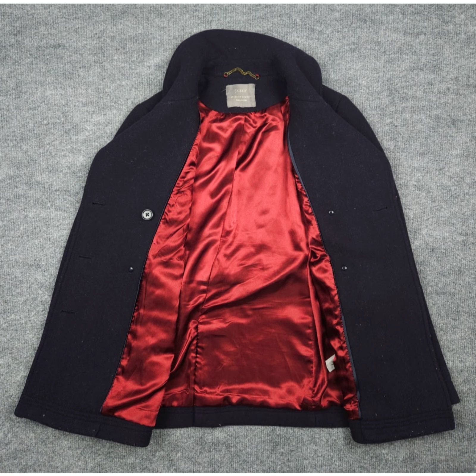 J.Crew J.CREW Stadium Cloth Pea Coat Womens 4 Navy Wool Double Breasted Size S / US 4 / IT 40 - 5 Thumbnail