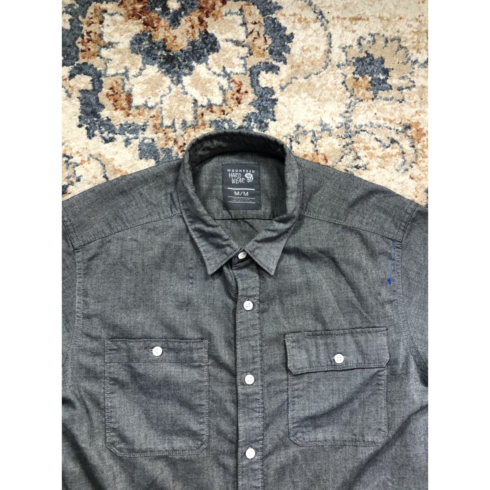 Mountain Hardwear VINTAGE Mountain Hardwear Shirt Mens M Gray Short Sleeve Button Up Pockets Casual Size US M / EU 48-50 / 2 - 2 Thumbnail