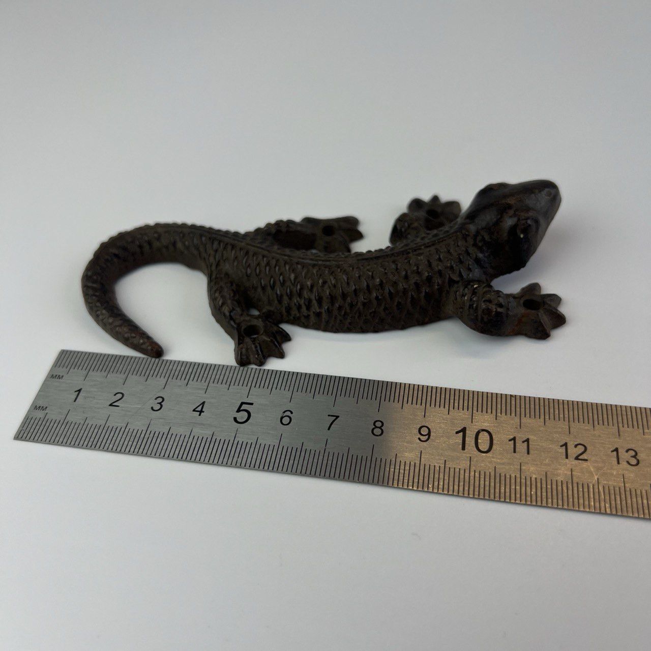 Vintage Vintage Cast Iron Collectible Overlay Figure Statue Lizard Size ONE SIZE - 7 Thumbnail