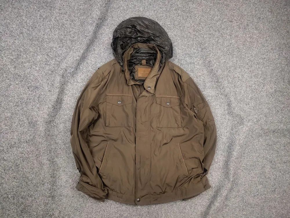 Massimo Dutti Massimo Dutti Nylon Brown Pocket Zip Hoodie Mens Jacket Size US XL / EU 56 / 4 - 1 Thumbnail