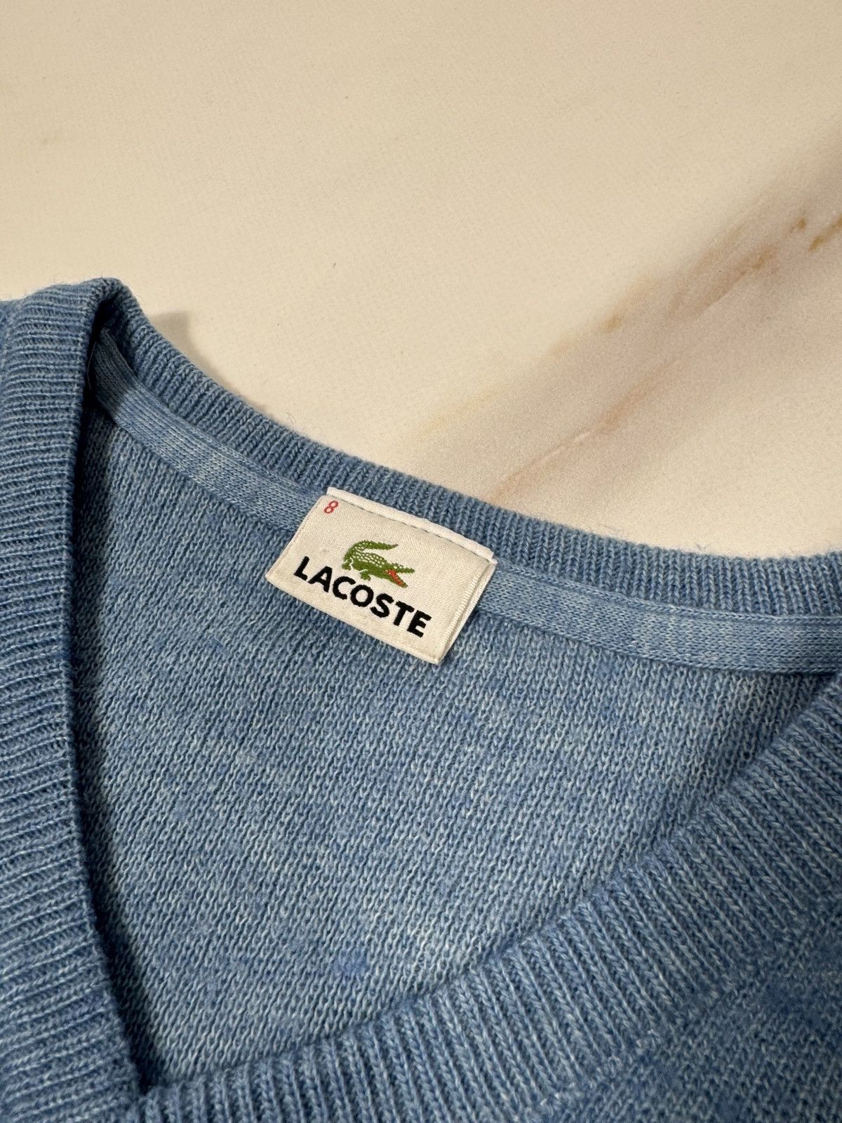 Lacoste Lacoste Vintage V-neck Sweater made in France Size US XL / EU 56 / 4 - 4 Thumbnail