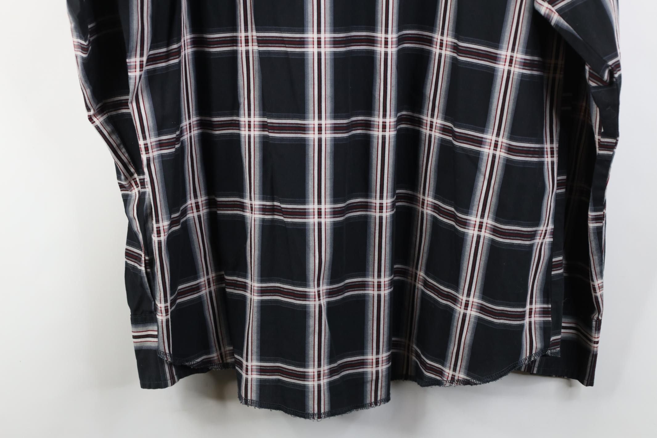 Wrangler Vintage Wrangler Cowboy Rodeo Snap Button Shirt Black Plaid Size US XL / EU 56 / 4 - 11 Thumbnail