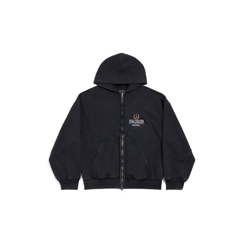 Balenciaga Balenciaga Loop Sports Icon Logo Zip-up Hoodie