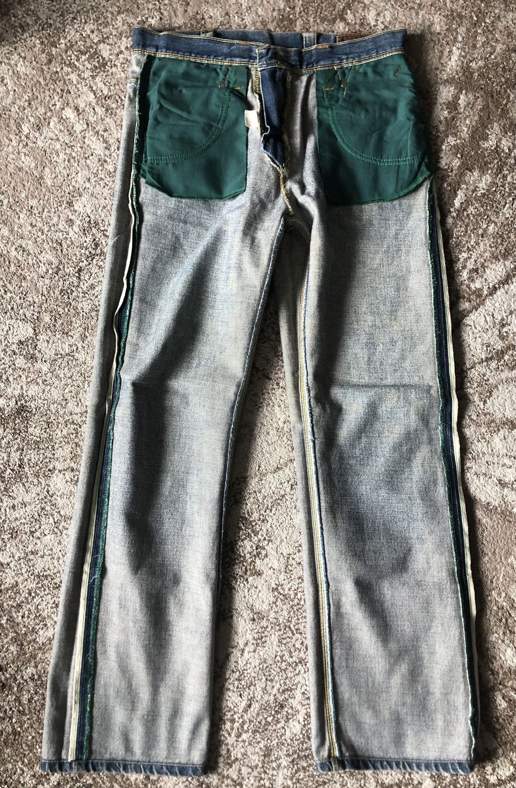 Jean Baggy Jeans Vintage Lee Rider half Selvedge Jeans Size US 32 / EU 48 - 12 Thumbnail