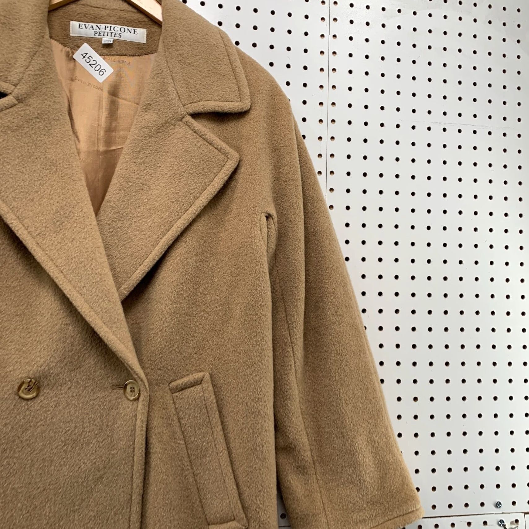 Evan Picone VINTAGE Evan Picone Wool Mohair Coat Womens Size 16 Petites Camel Beige Union USA Size XXL / US 16-18 / IT 52-54 - 4 Thumbnail