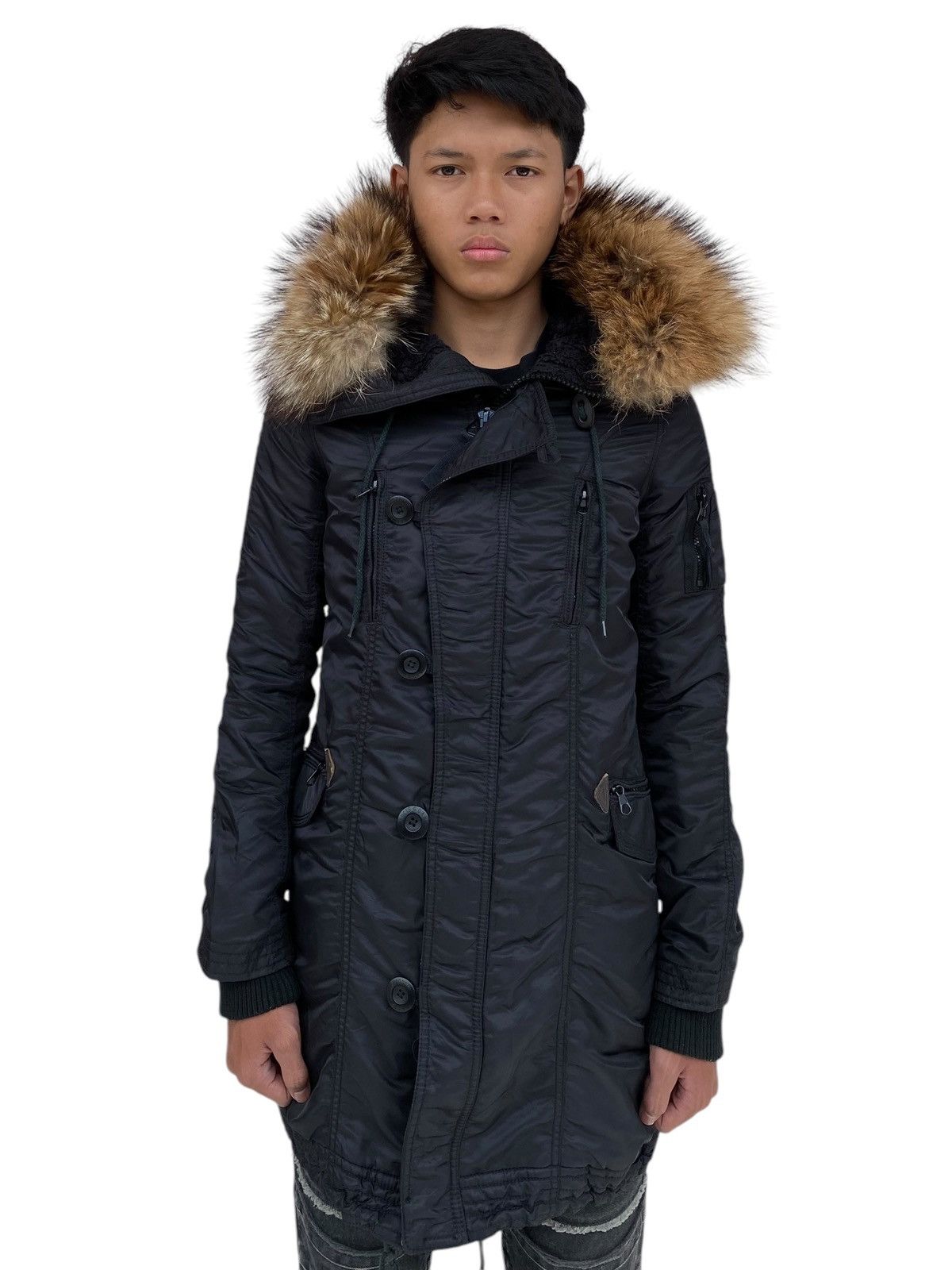 14th Addiction 2000s GOA - Fur Hoodie Apocalypse Jacket Size US M / EU 48-50 / 2 - 3 Thumbnail