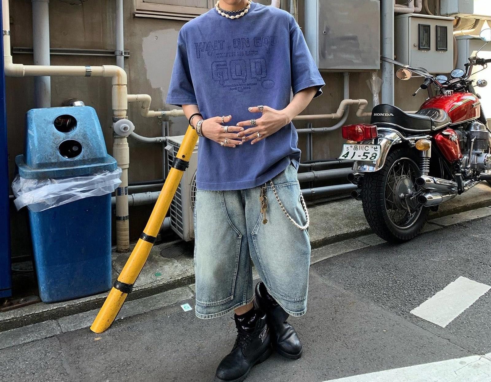Other Distressed Carpenter Jorts, Baggy Long Shorts Size US 30 / EU 46 - 5 Thumbnail