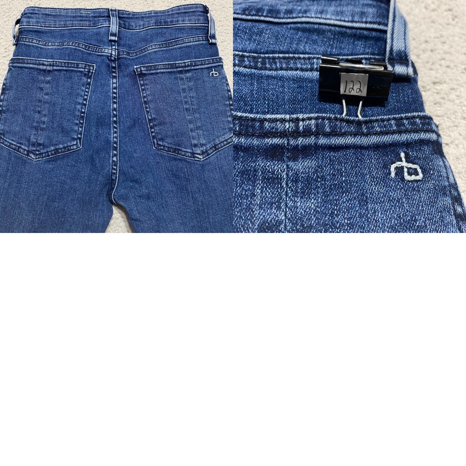 Rag & Bone rag & bone Jeans Blue Denim Skinny 25 Large 5-Pocket Rise High Stretch Womens/Adults Slim Regular Inseam 26 Ankle Mid Wash 90s (if applicable) Size 42" / US 20 - 9 Thumbnail