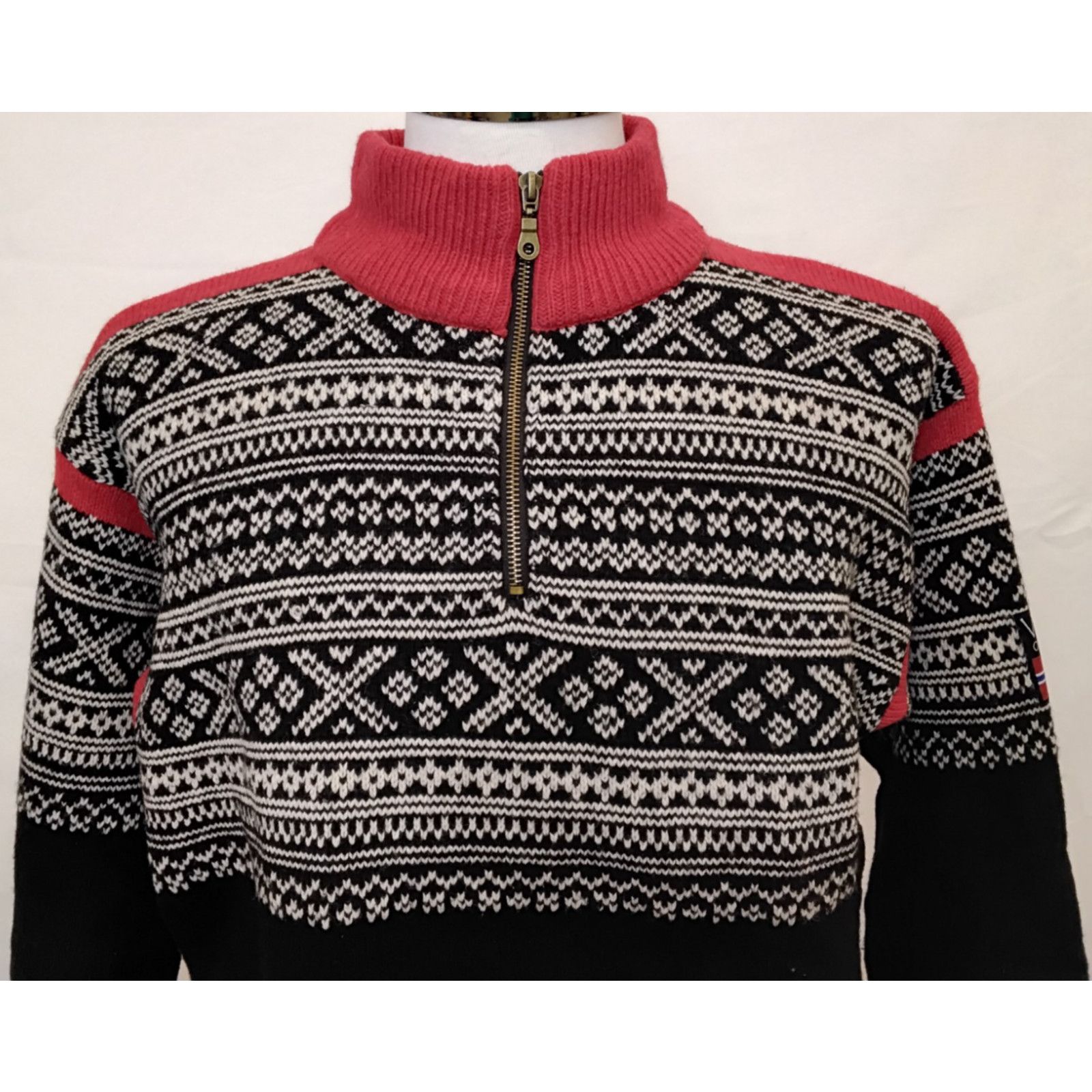 Other Viking of Norway Sweater Men's L Black/White Fair Isle Wool Size US L / EU 52-54 / 3 - 3 Thumbnail