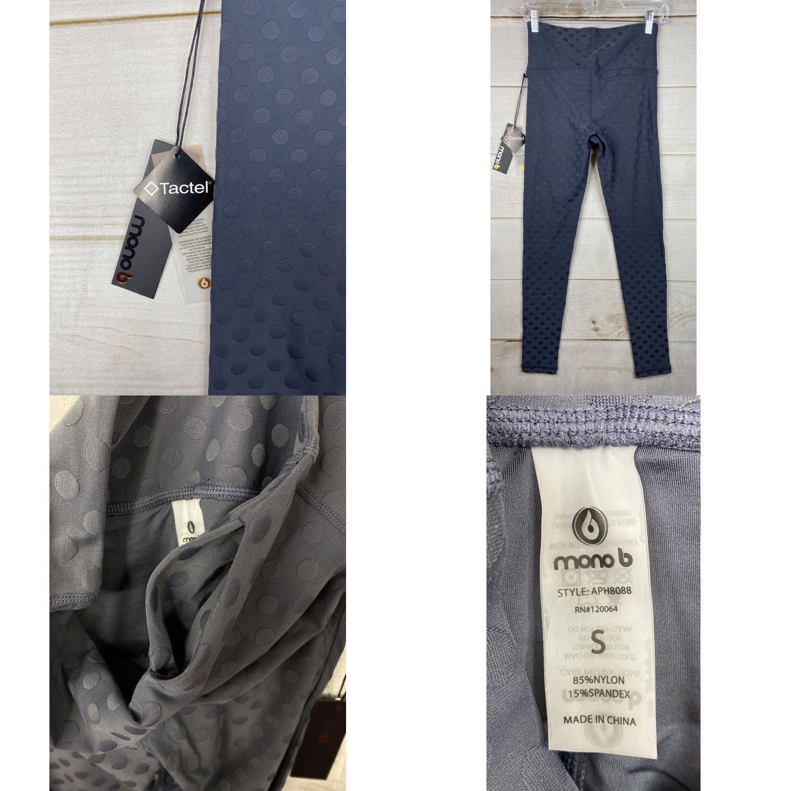 Vintage VINTAGE Mono B Leggings None Women S Gray Polka Dots High Waisted Yoga Running Stretch NWT Size 28" / US 6 / IT 42 - 8 Thumbnail