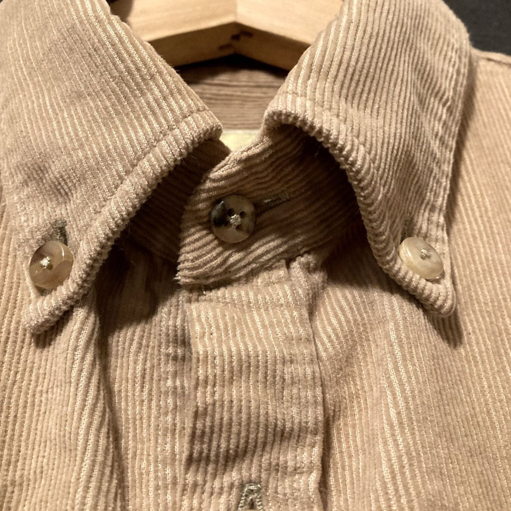 De Bonne Facture Shirt Mens Small Tan Beige Corduroy Button Down, Men's — image 4 of 6
