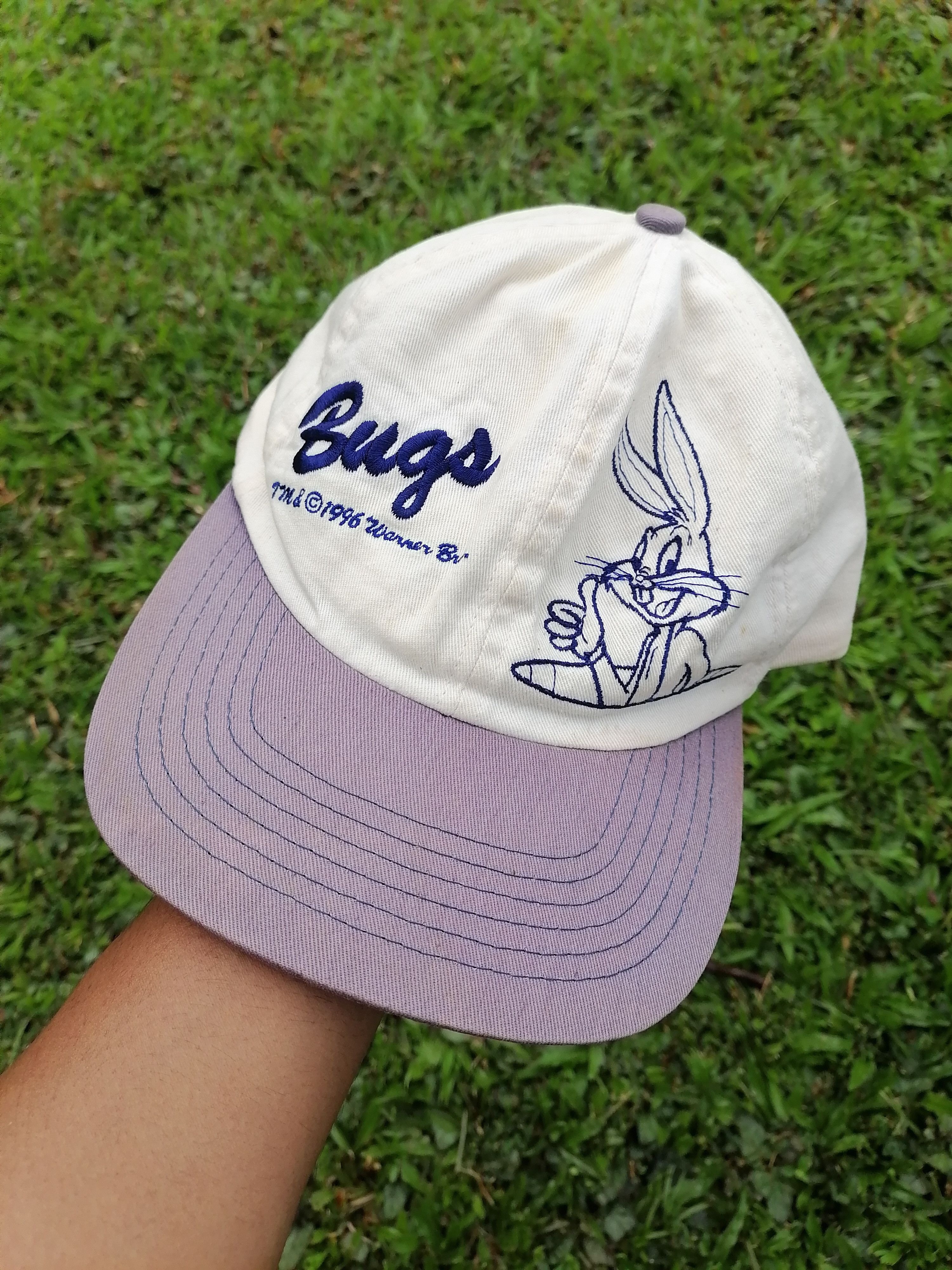 Vintage × Warner Bros Vintage 90s Bugs Bunny Distressed Faded Snapback Caps Size ONE SIZE - 1 Thumbnail