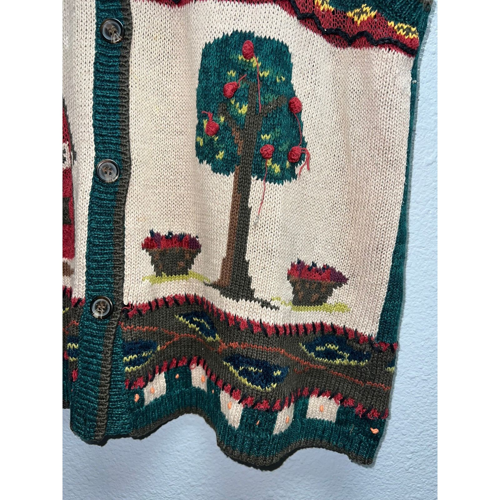 Vintage Womens Karen Scott Fall Sweater Vest Pumpkins Missing Button Size L / US 10 / IT 46 - 3 Thumbnail