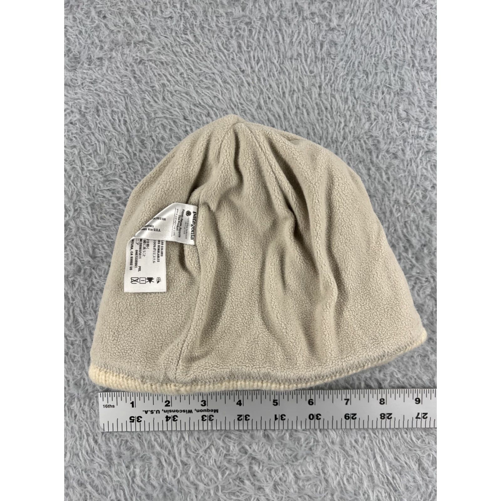Patagonia VINTAGE Patagonia Beanie Womens One Size Ivory Knit Wool Poly Lined Ski Hat/Cap Winter Outdoor Logo 90s Mens Womens Size ONE SIZE - 6 Thumbnail