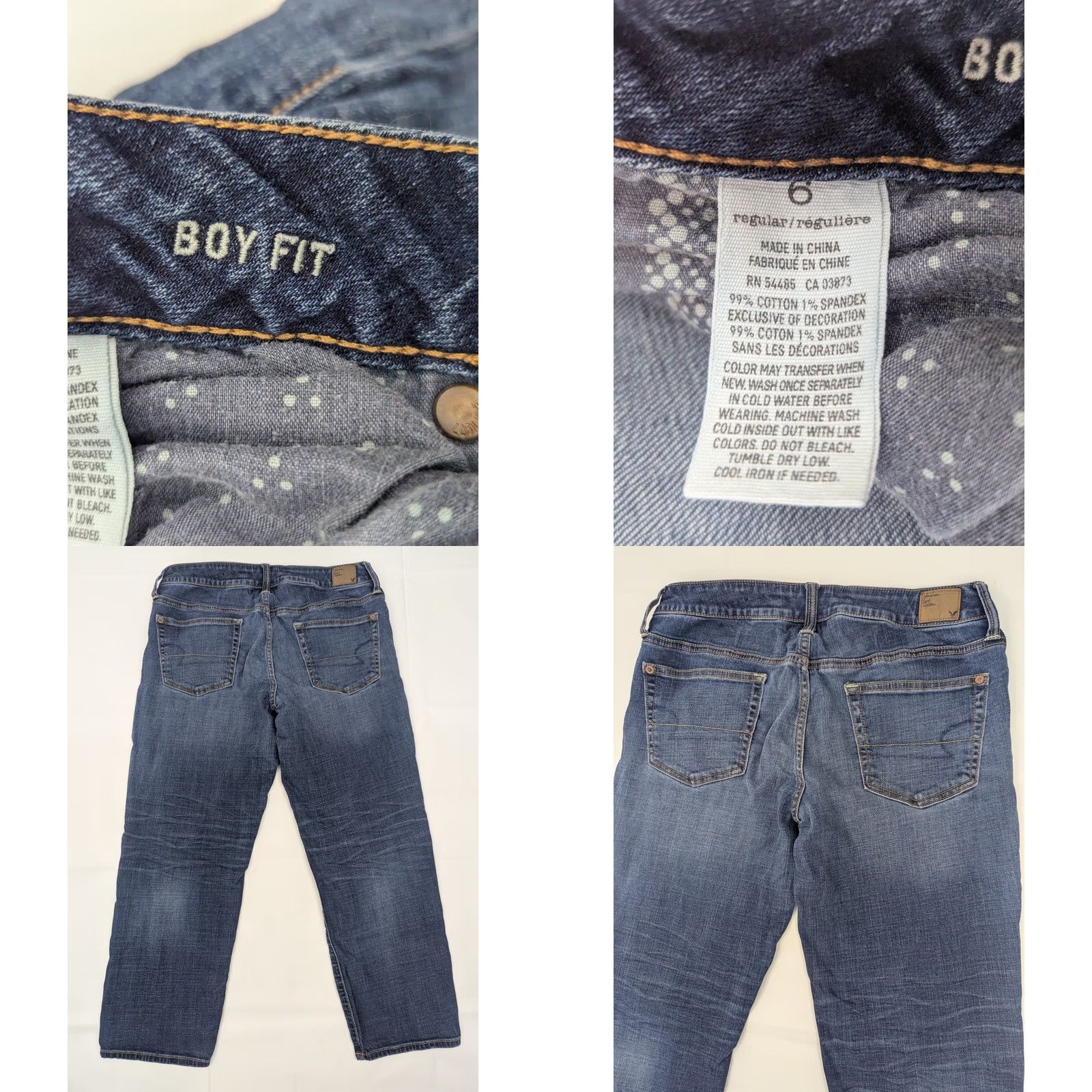 American Eagle Outfitters American Eagle Outfitters Boy Fit Jeans, 32x26, Blue Denim, Stretch, 5-Pocket - Relaxed Straight Crop, Regular, Women's Jeans Size 28" / US 6 / IT 42 - 8 Thumbnail