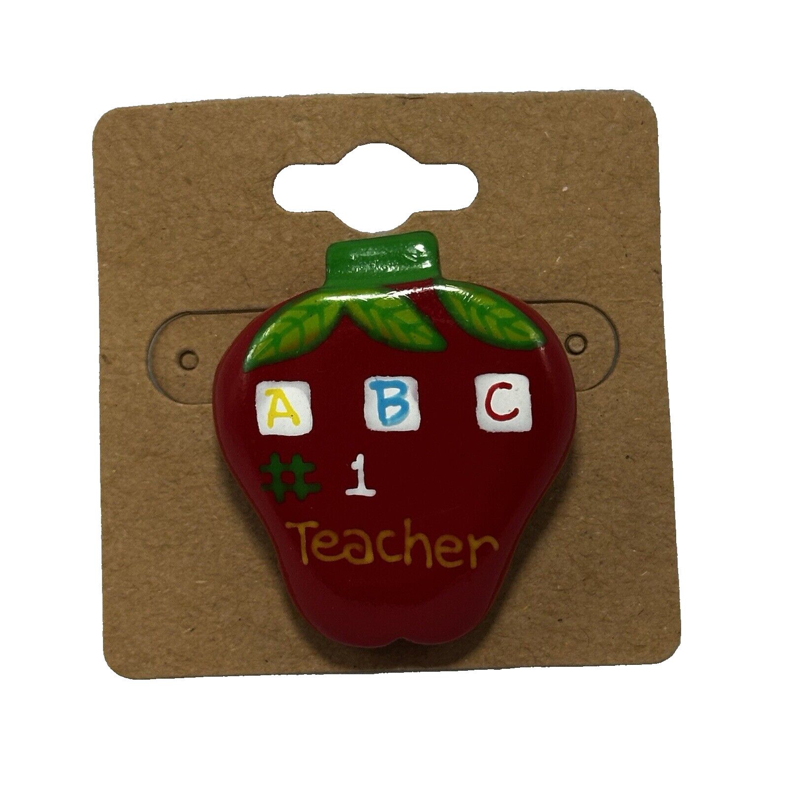 Other ABC #1 Apple Teacher Brooch Pin Painted Appreciation Gift Size ONE SIZE - 5 Thumbnail