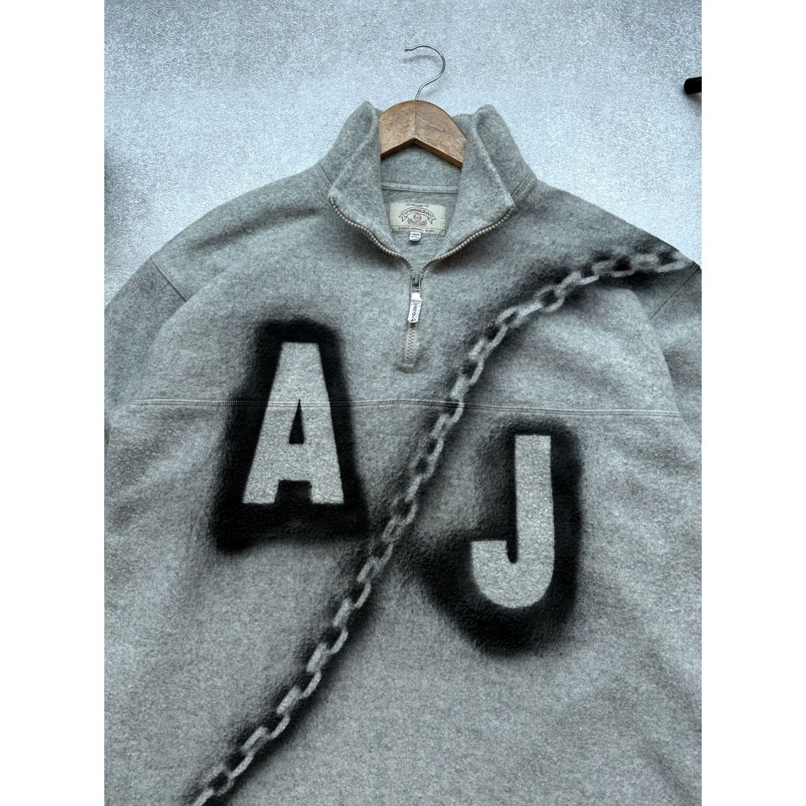 Vintage VINTAGE Armani Jeans Big Logo Fleece Sweatshirt Gray XL Men’s(Size XL) Size US XL / EU 56 / 4 - 5 Thumbnail