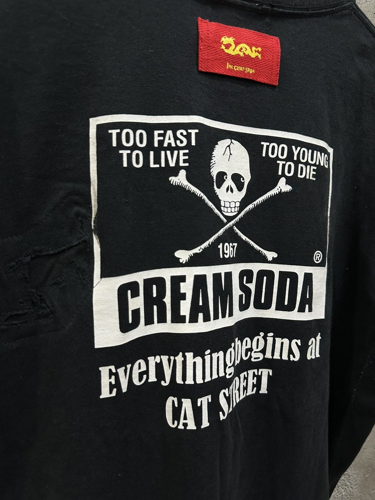 Too Fast To Live Too Young To Die Disstressed Cream Soda Tee