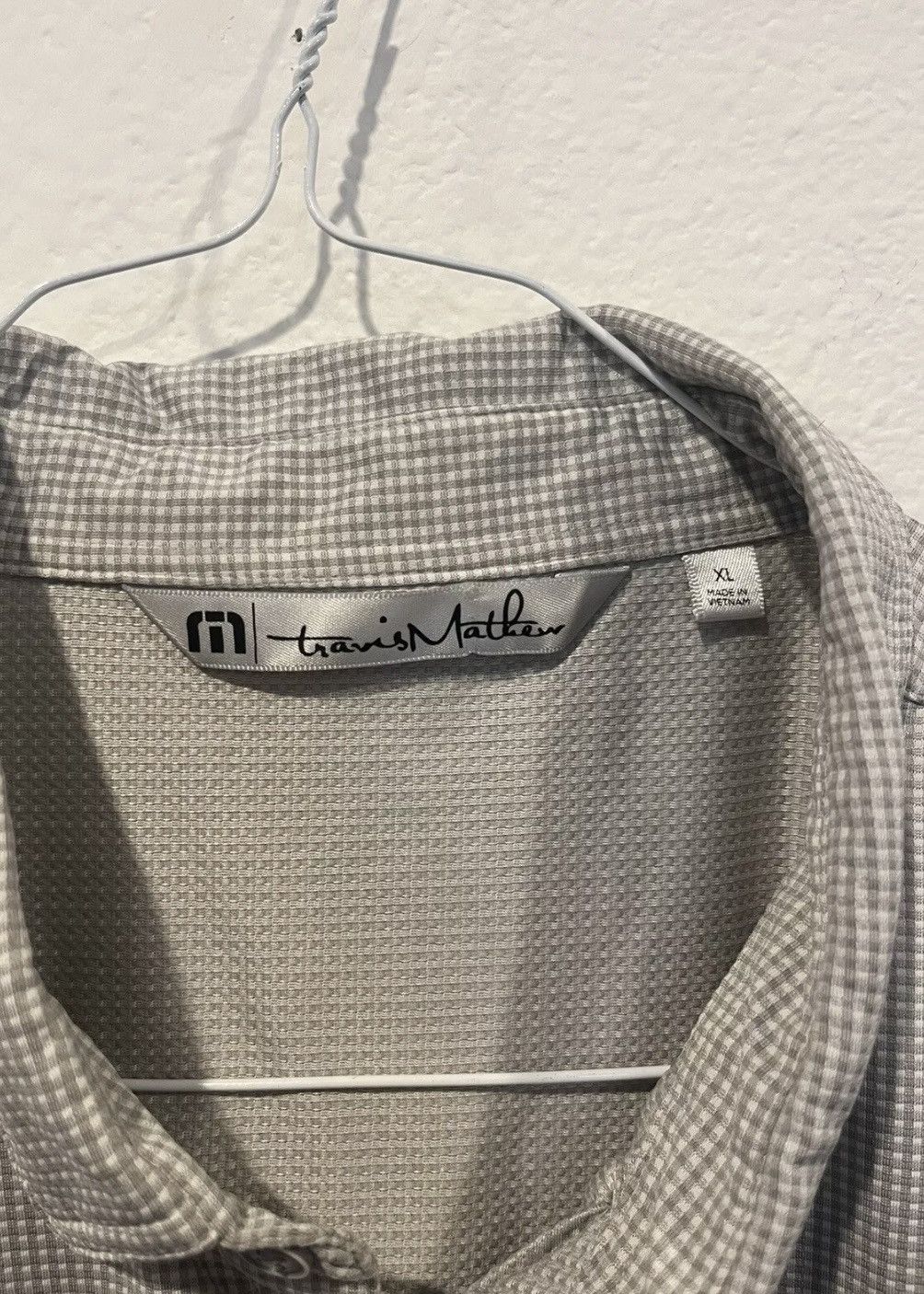 TravisMathew Travis Mathew Polo Shirt Men's XL White Gray Check Size US XL / EU 56 / 4 - 2 Thumbnail