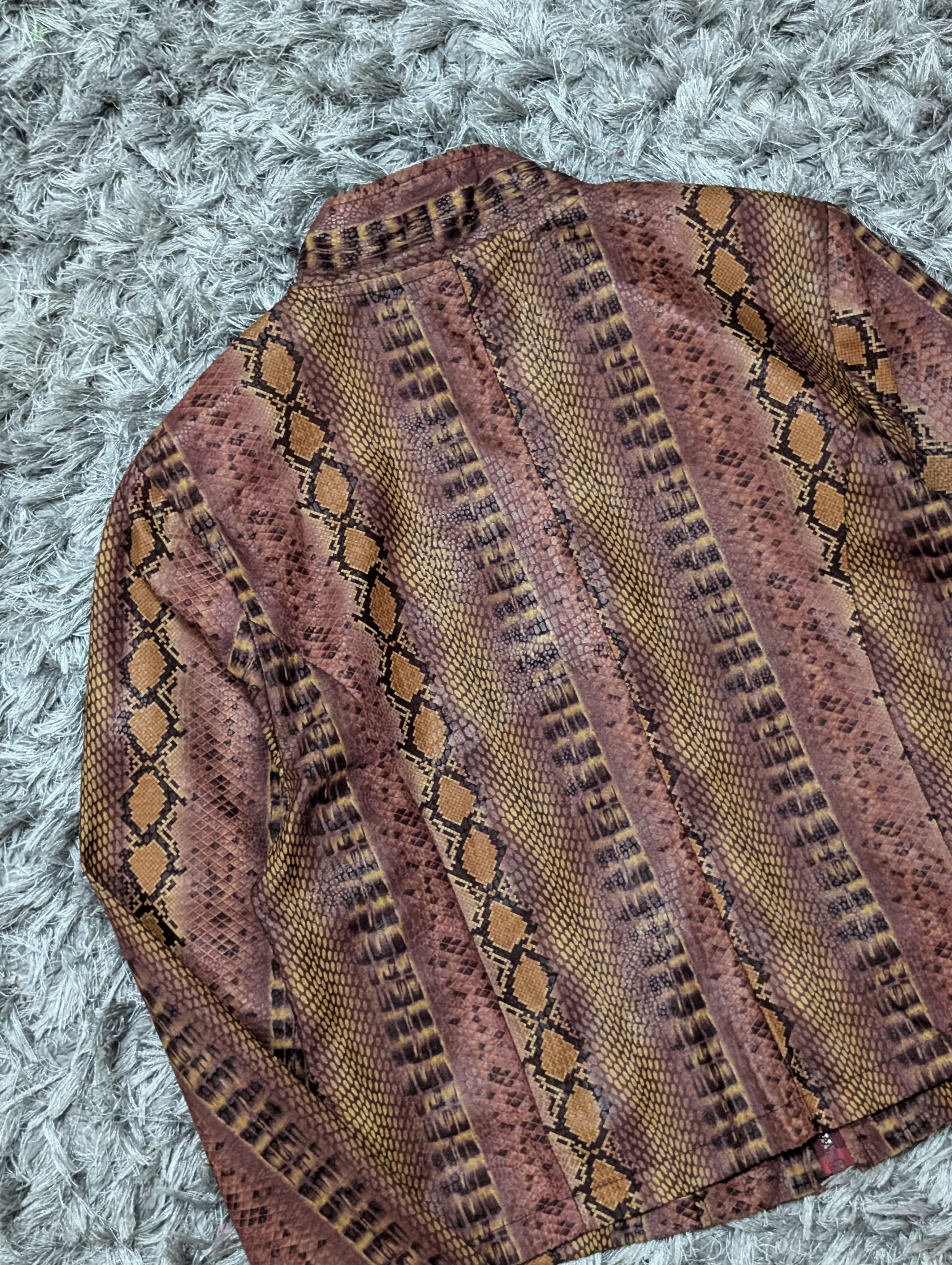 Other Vintage Yasko Amano Reptile Jacket Snake Skin Coat Pattern Size M / US 6-8 / IT 42-44 - 7 Thumbnail
