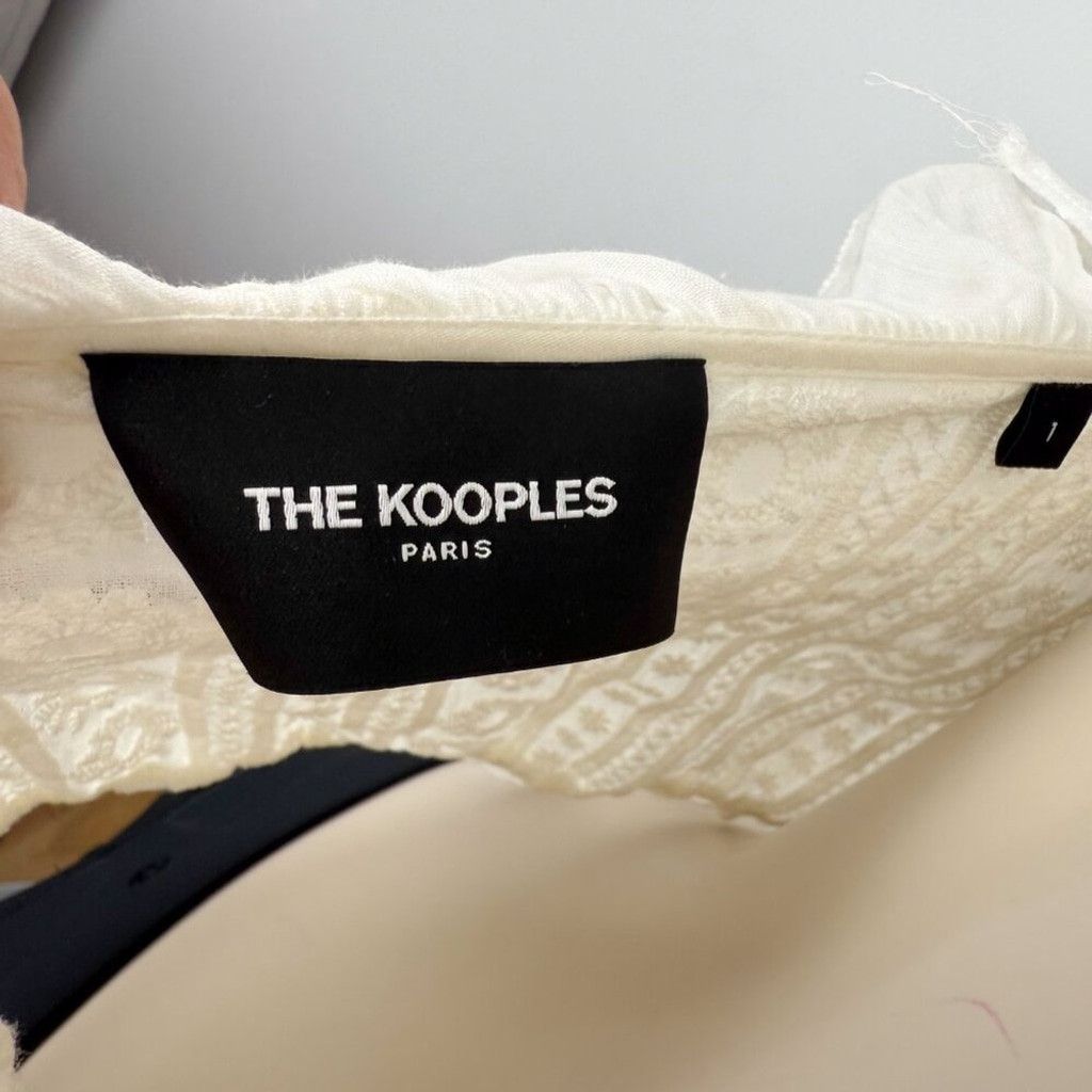 Other × The Kooples THE KOOPLES Feminine Embroidered White Crop Blouse Top S Size XS / US 0-2 / IT 36-38 - 11 Thumbnail