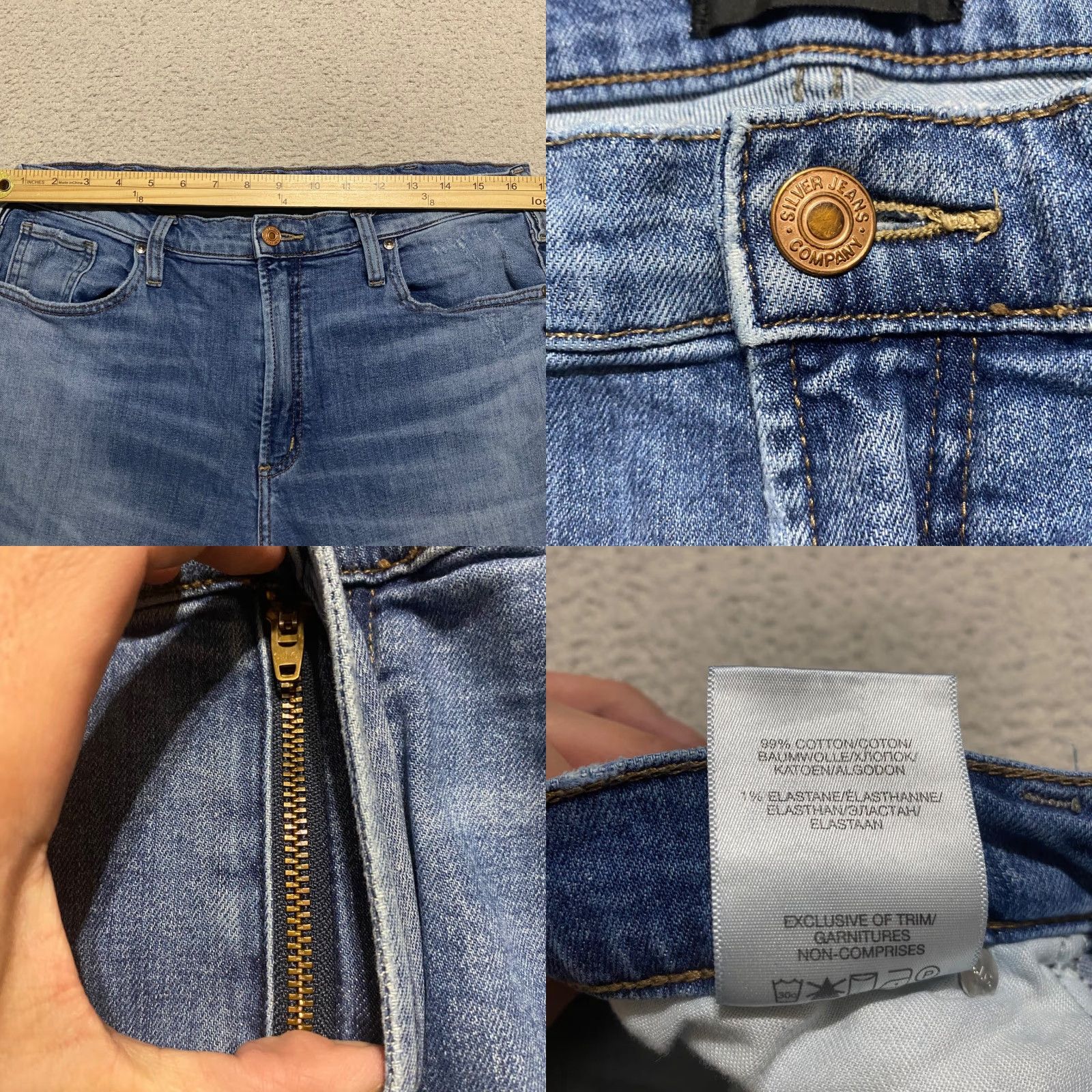 Silver Jeans Co. Silver Jeans Jeans 32x37 Blue Denim Medium Wash Mid Rise Tapered Mens Regular Fit Pocket Zipper Button Frisco Brand Size US 32 / EU 48 - 8 Thumbnail