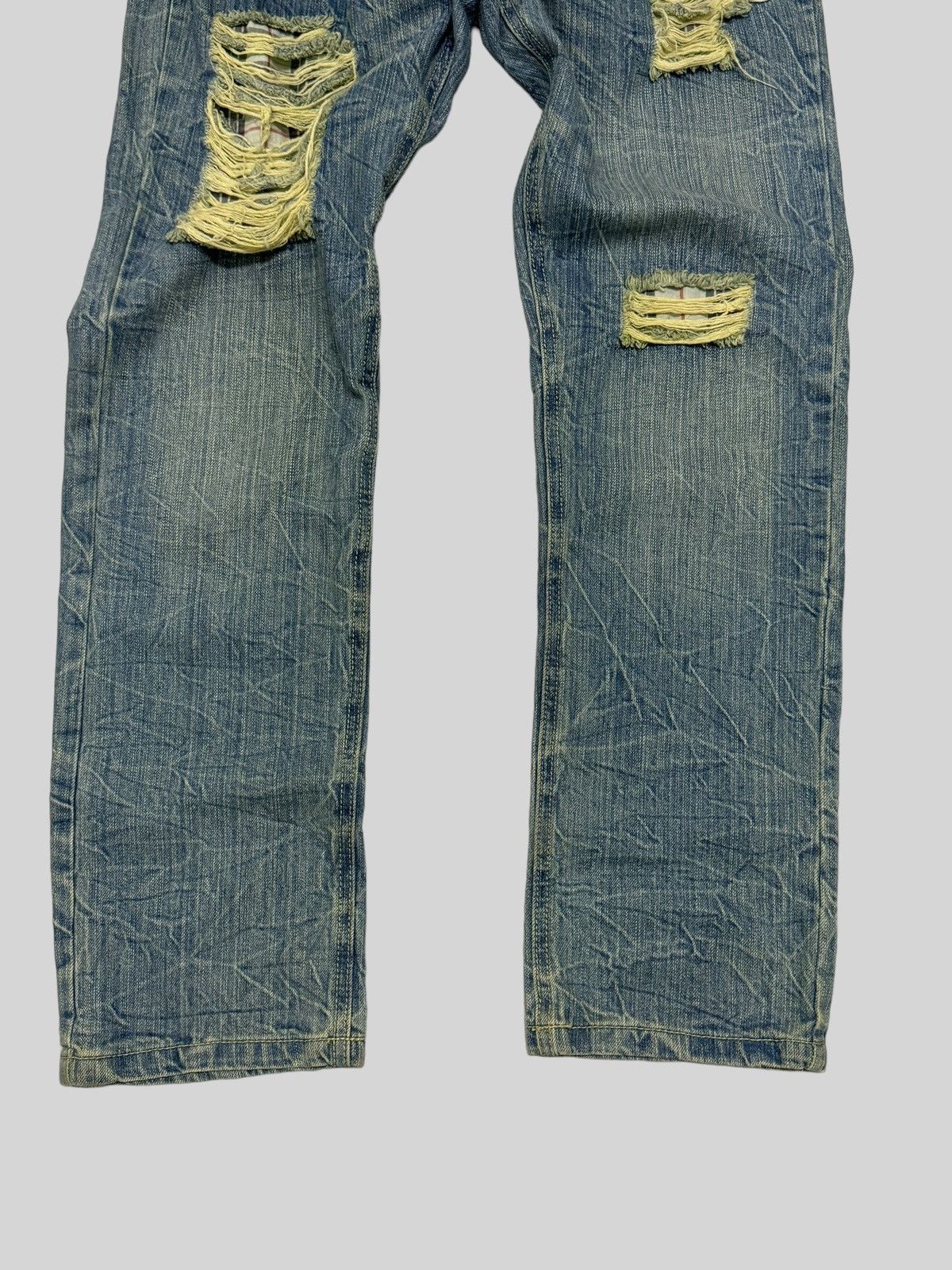 Hysteric Glamour × Japanese Brand Distressed Plaid Distressed Junya Watanabe Denim Jeans Size US 29 - 6 Thumbnail