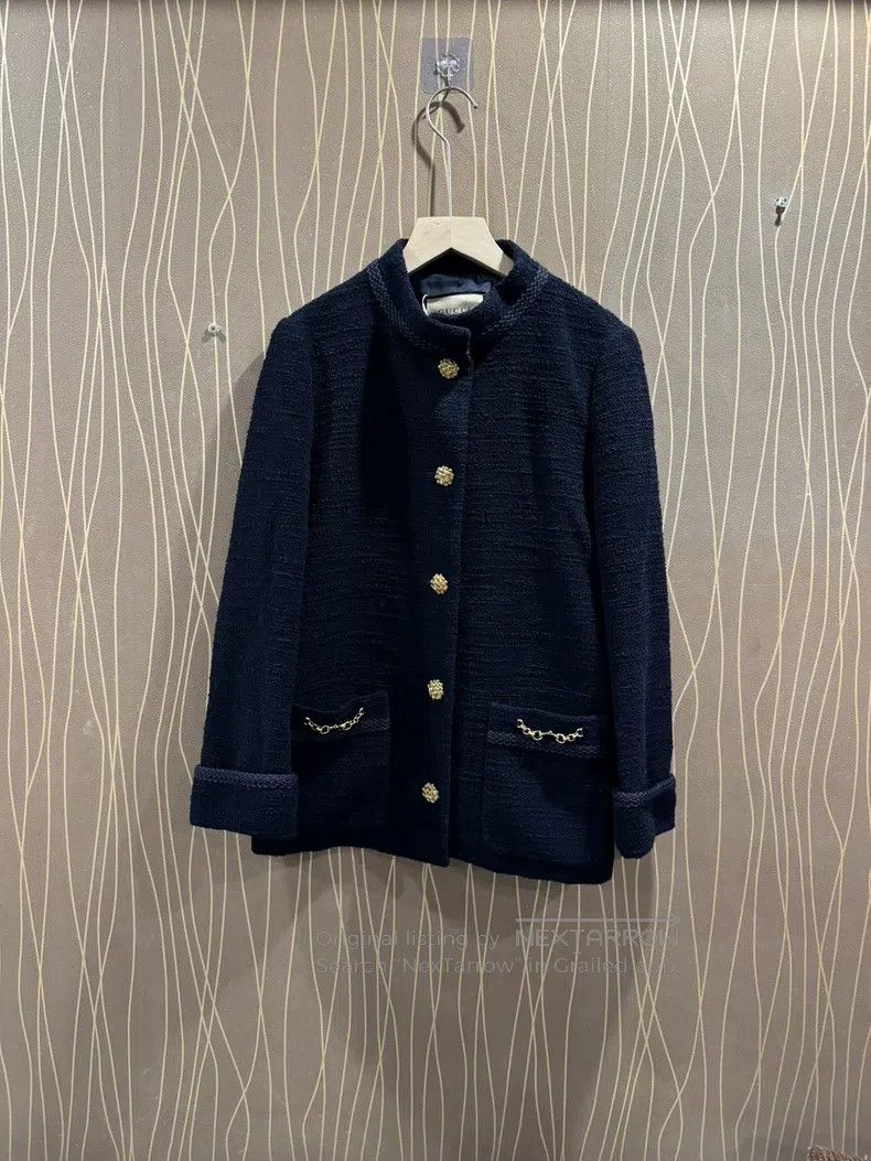 Gucci Gucci Dark blue gold button cardigan coat Size S / US 4 / IT 40 - 1 Thumbnail