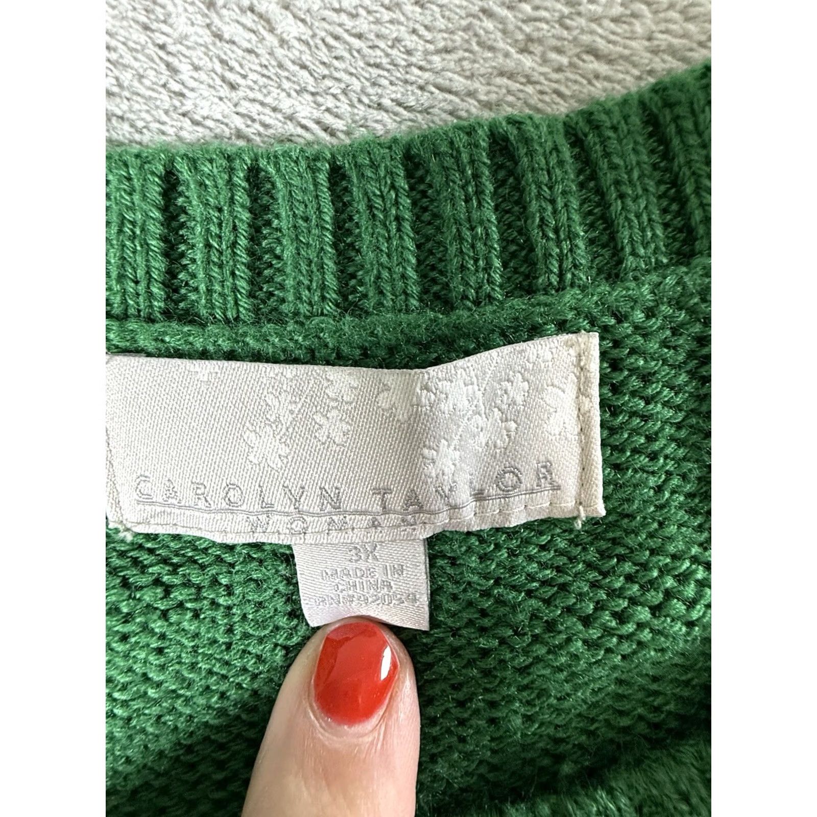 Vintage VINTAGE Santa & Reindeer Green Christmas Holiday Sweater? Size XXL / US 16-18 / IT 52-54 - 3 Thumbnail