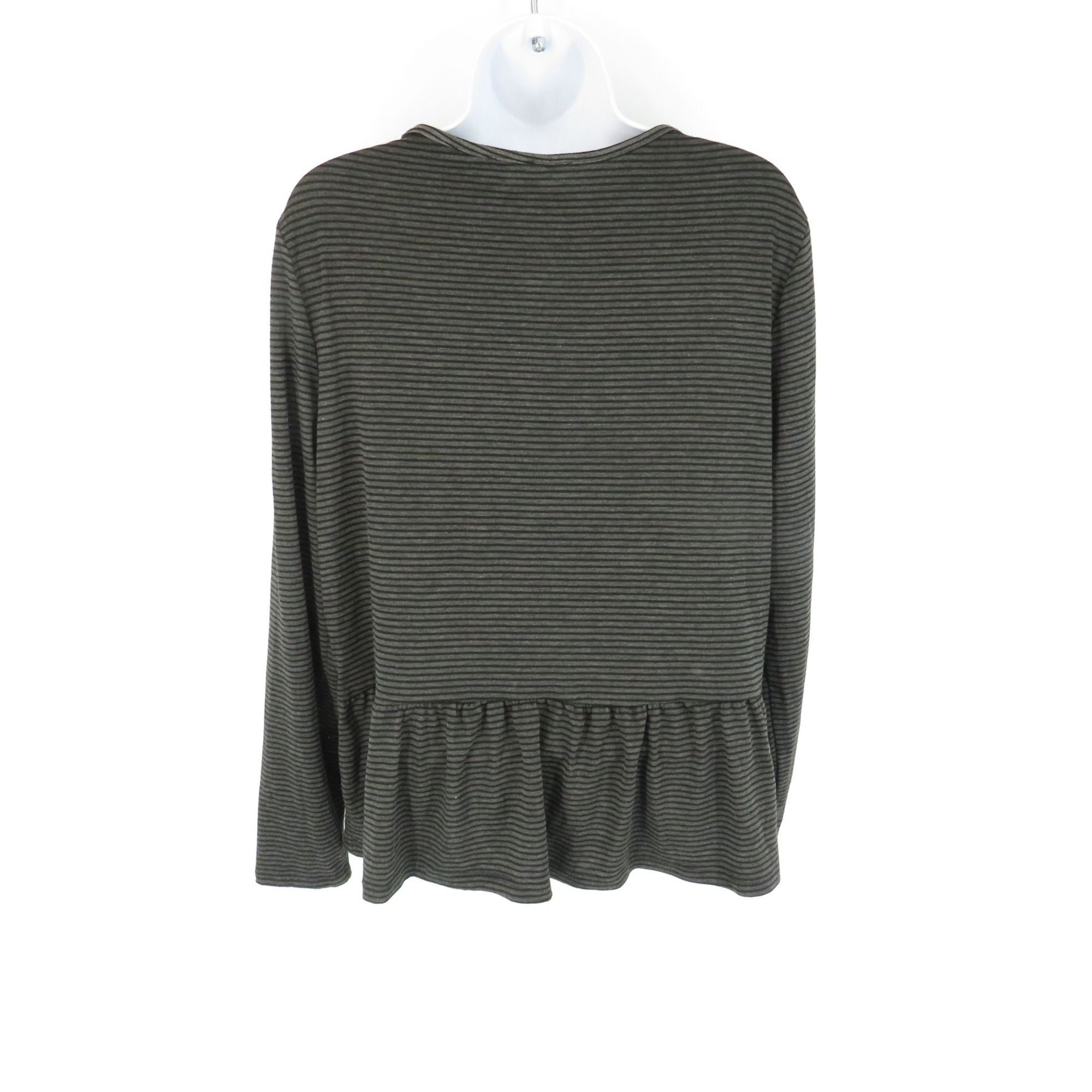Other Silverwear Womens Black & Gray Striped Long Sleeve Peplum To Size M / US 6-8 / IT 42-44 - 2 Thumbnail