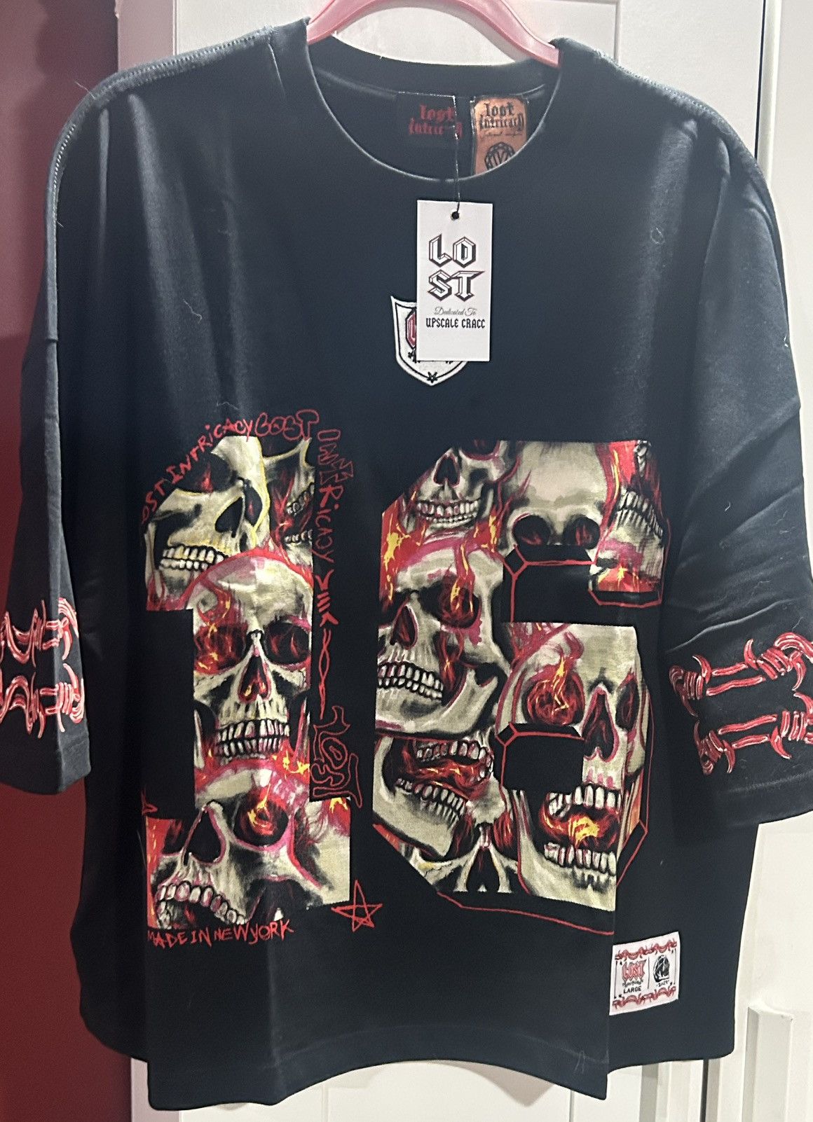LOST INTRICACY Lost Intricacy Black "[20]16" Football Jersey Shirt size“Lg” Size US L / EU 52-54 / 3 - 13 Thumbnail