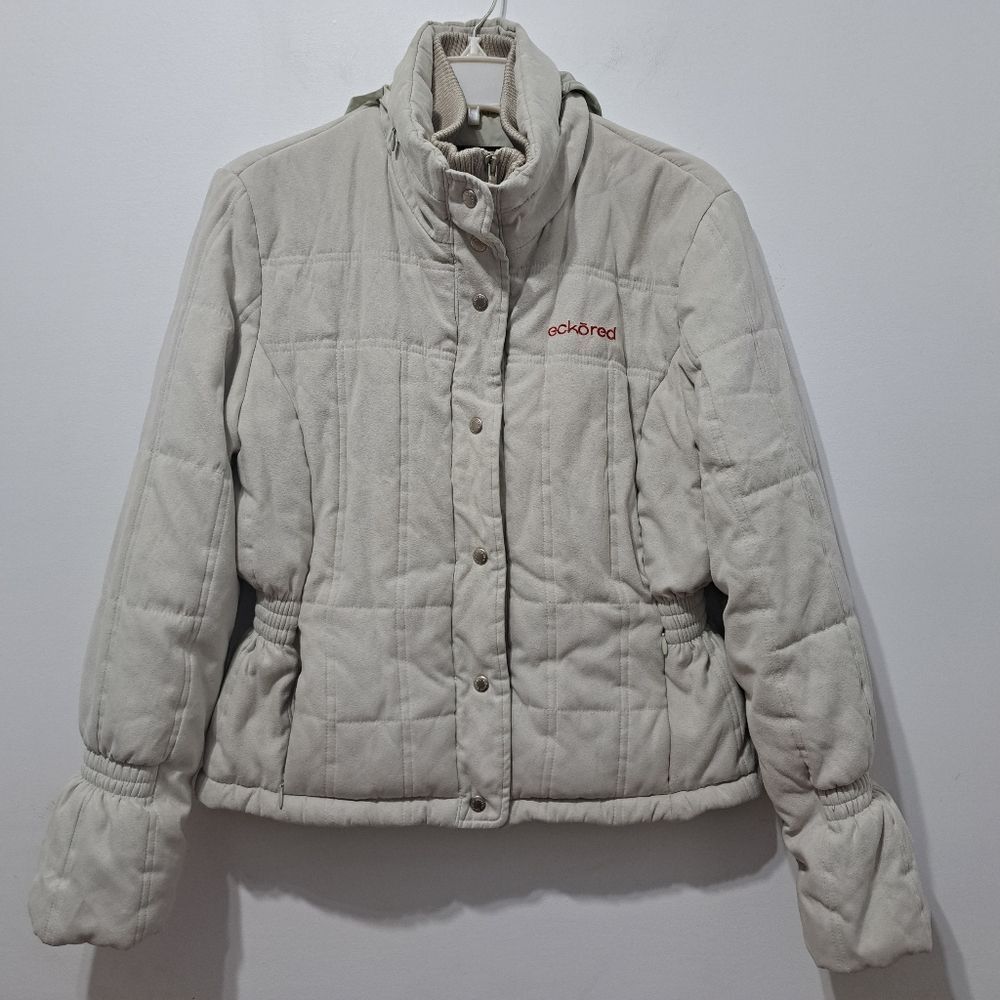 Other Vintage Eckored Women's Puffer Coat With Hoodie Medium Beige Size M / US 6-8 / IT 42-44 - 15 Thumbnail