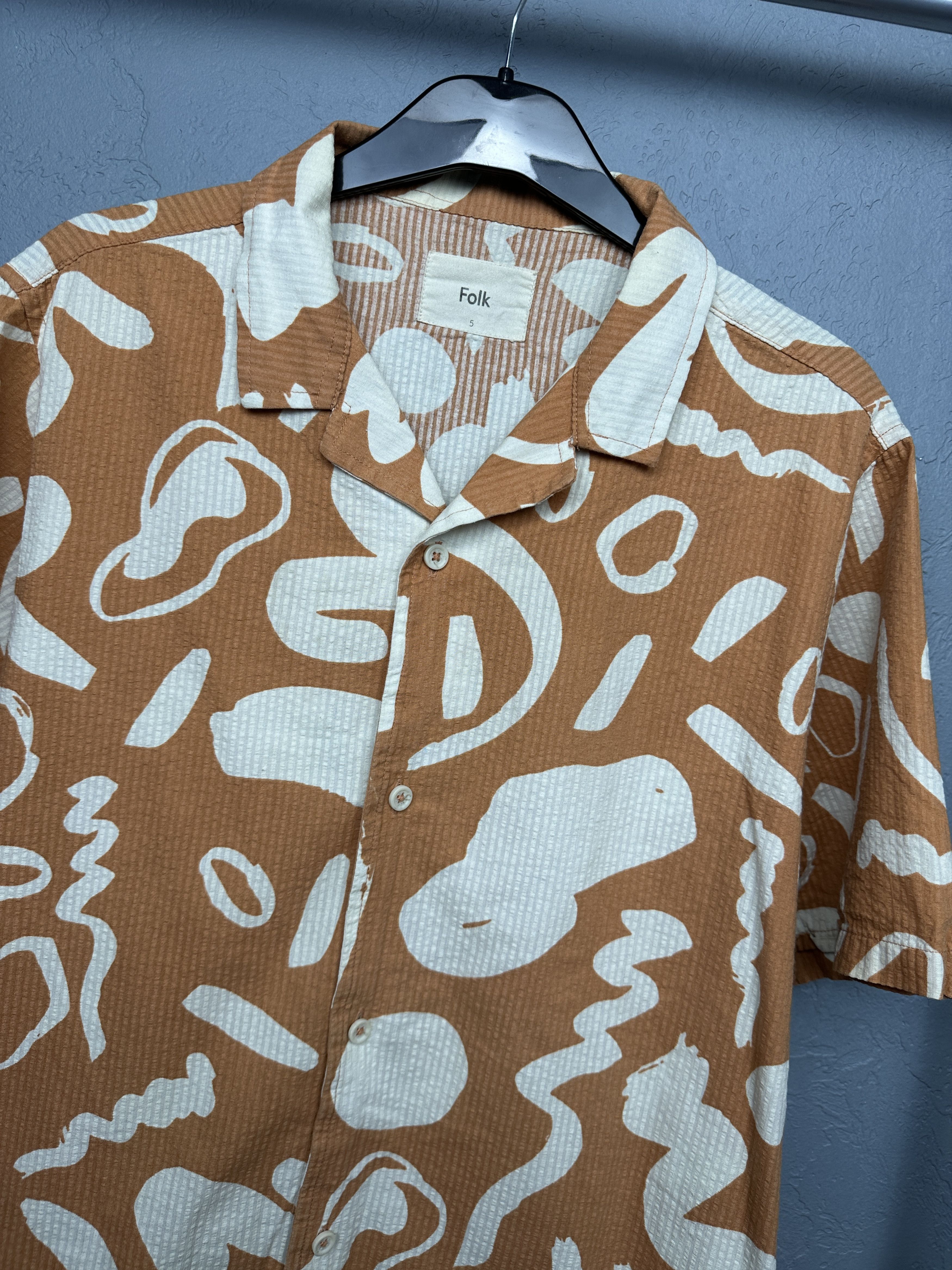 Folk Folk Mens Hawaiian Short Sleeve Shirt Size US L / EU 52-54 / 3 - 2 Thumbnail