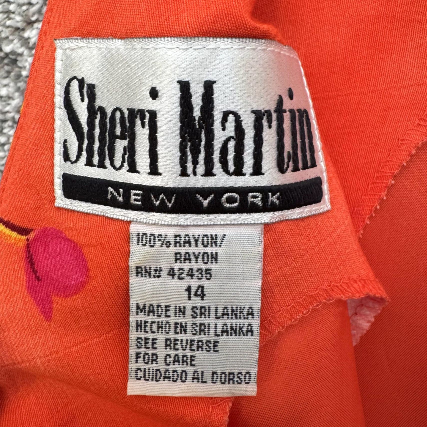 Vintage VINTAGE Sheri Martin Dress 14 Floral Maxi 100% Rayon Retro Summer Boho Chic Dress Women Sleeveless Tie Back Orange Floral 80s 90s Size XL / US 12-14 / IT 48-50 - 7 Thumbnail