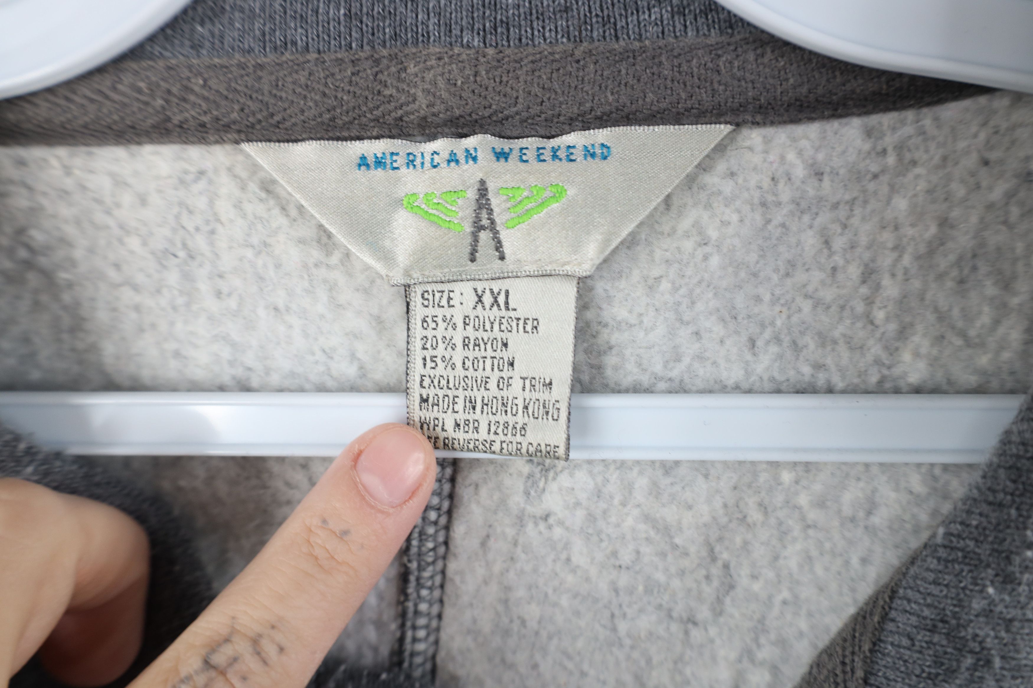Vintage Vintage 90s Streetwear Collared Pullover Sweatshirt Gray Size US XXL / EU 58 / 5 - 5 Thumbnail