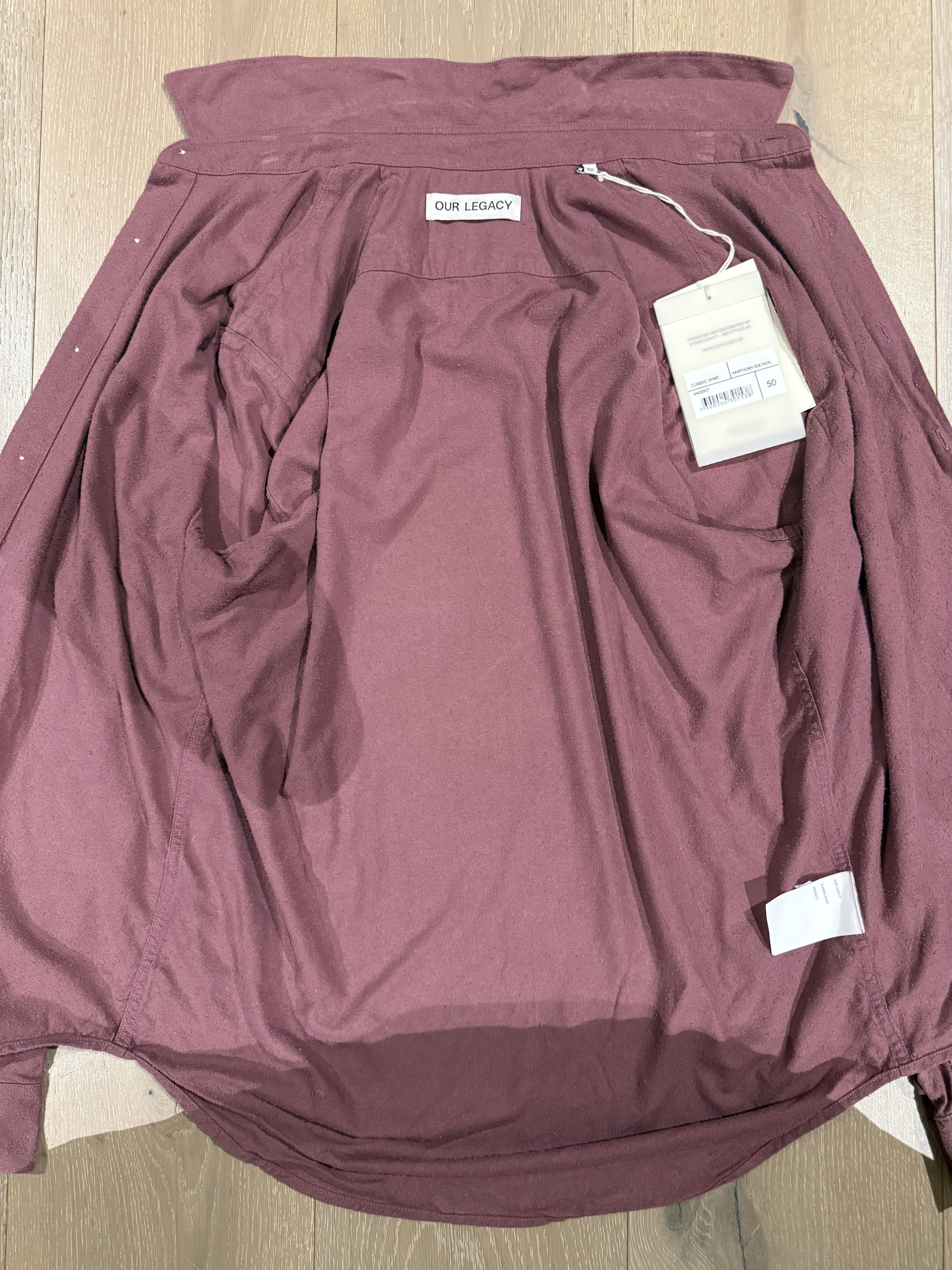 Our Legacy 💚 2022 Our Legacy Silk Noil Classic Shirt Hawthorn Size 50 Size US M / EU 48-50 / 2 - 12 Thumbnail