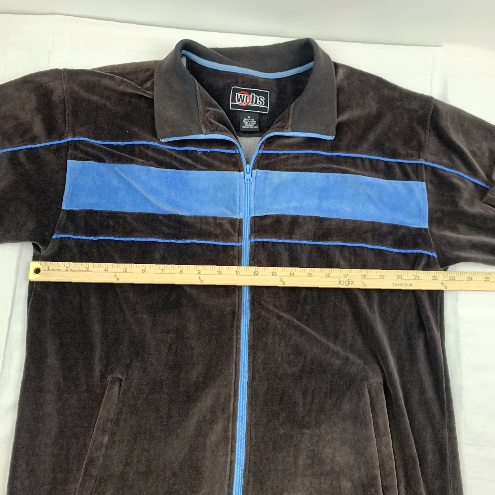 Vintage VINTAGE Webs Jacket Men Adult Medium Brown Blue Grunge Skater Y2K Urban Wear Street Zip Full Zip Size US M / EU 48-50 / 2 - 5 Thumbnail