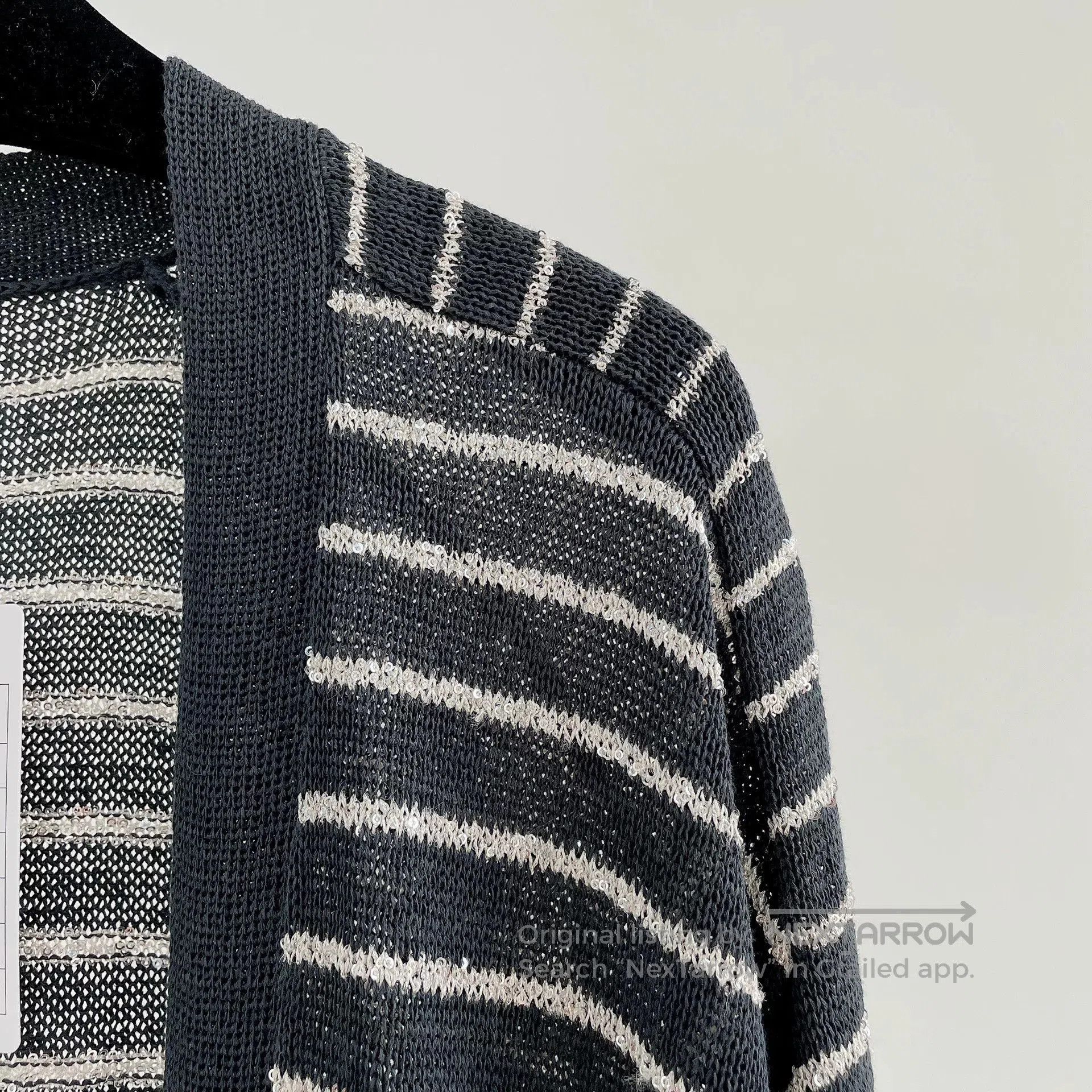 Brunello Cucinelli Brunello Cucinelli Striped Sequin Cardigan. Size US XS / EU 42 / 0 - 4 Thumbnail