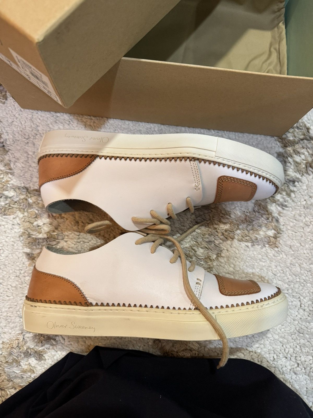 Oliver Sweeney Oliver Sweeney Hand Antiqued Leather Lightweight Trainers Size US 9 / EU 42 - 3 Thumbnail