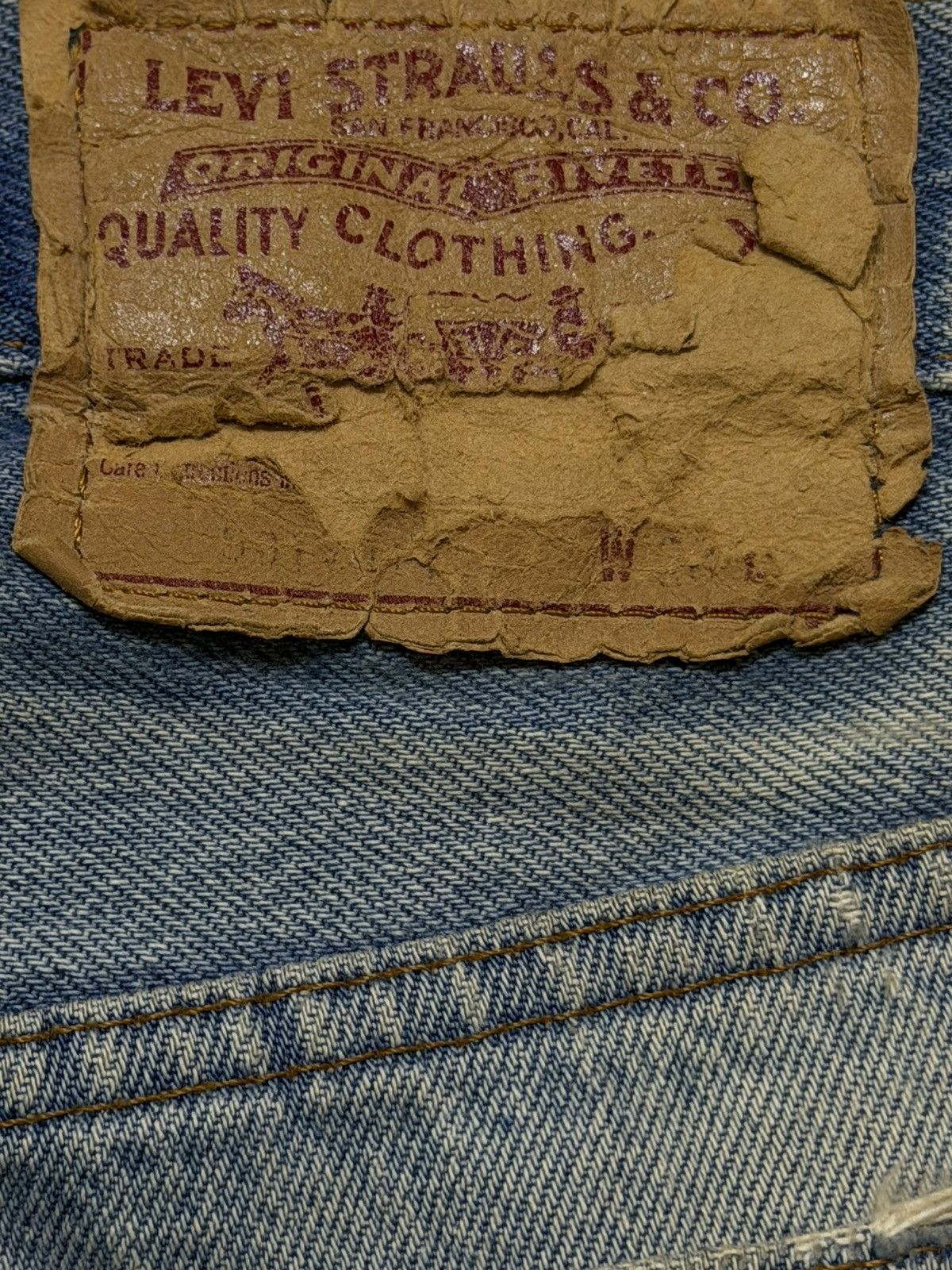 Levi's Vintage 80s Usa Levis 501 Blue Mud Wash Ripped Distressed Size 27" / US 4 / IT 40 - 6 Thumbnail