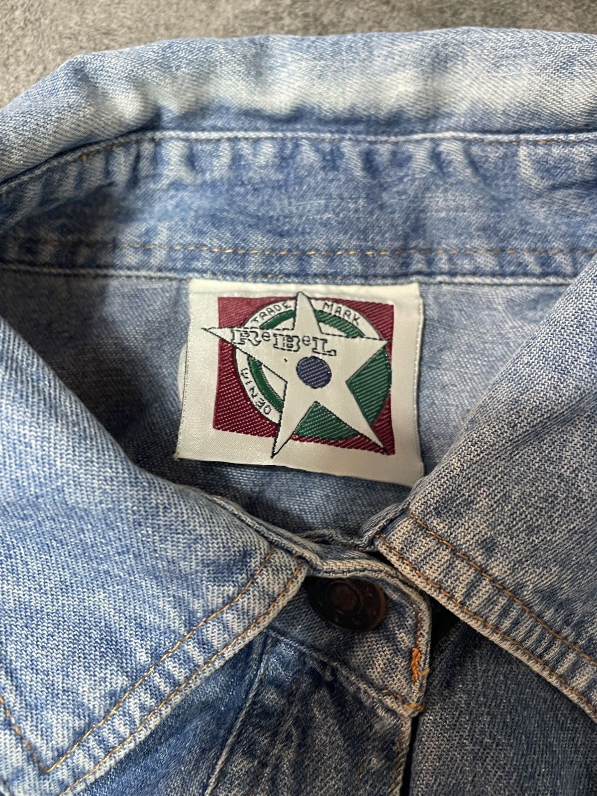 Vintage 🔥Offers🔥Vintage Y2K Denim Shirt Boxy Fit Wide Rare Size US XL / EU 56 / 4 - 4 Thumbnail