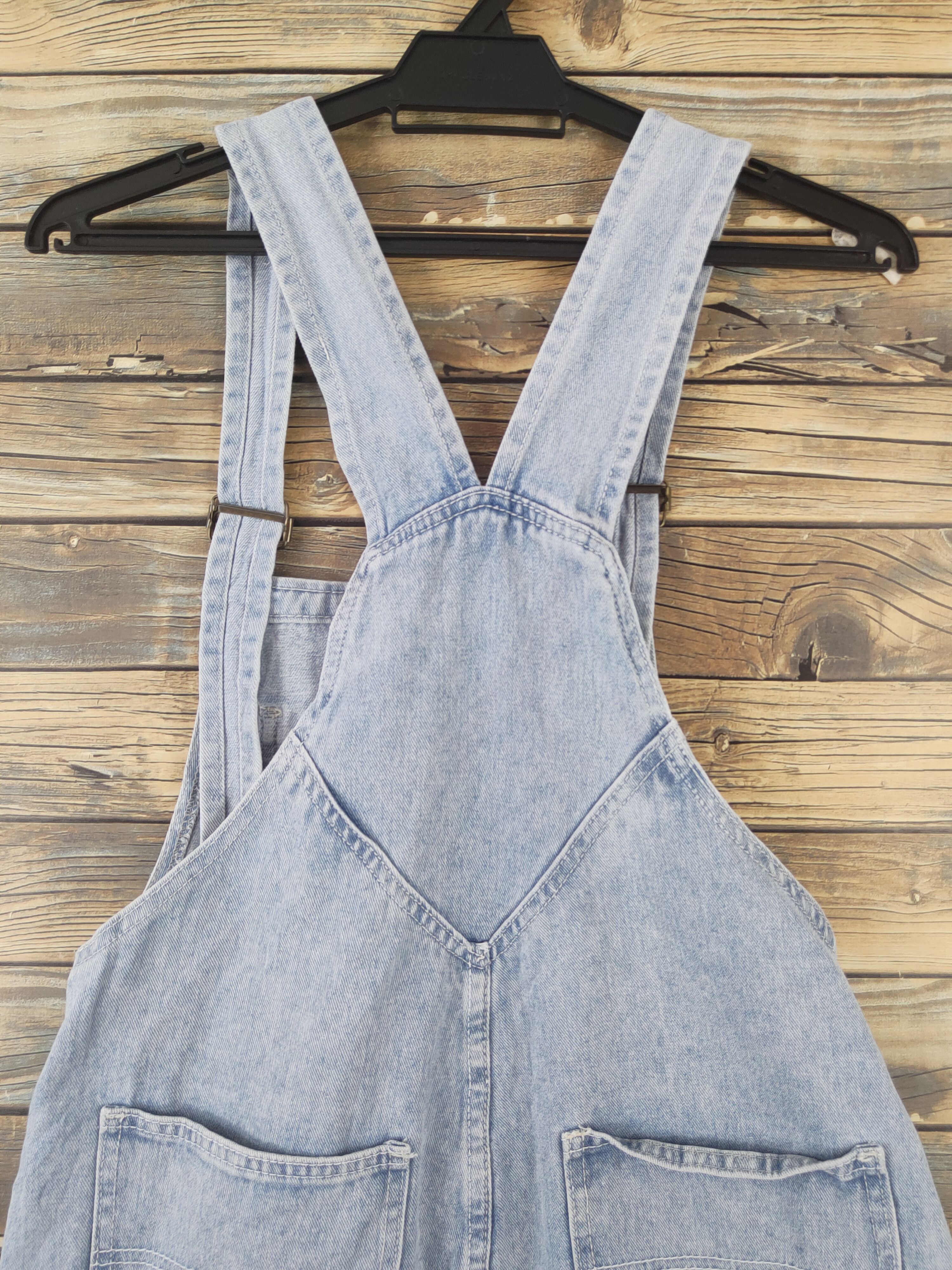 Japanese Brand × Vintage Japanese Brand Light Blue Denim Shortall Jumpsuits Size 33" - 7 Thumbnail